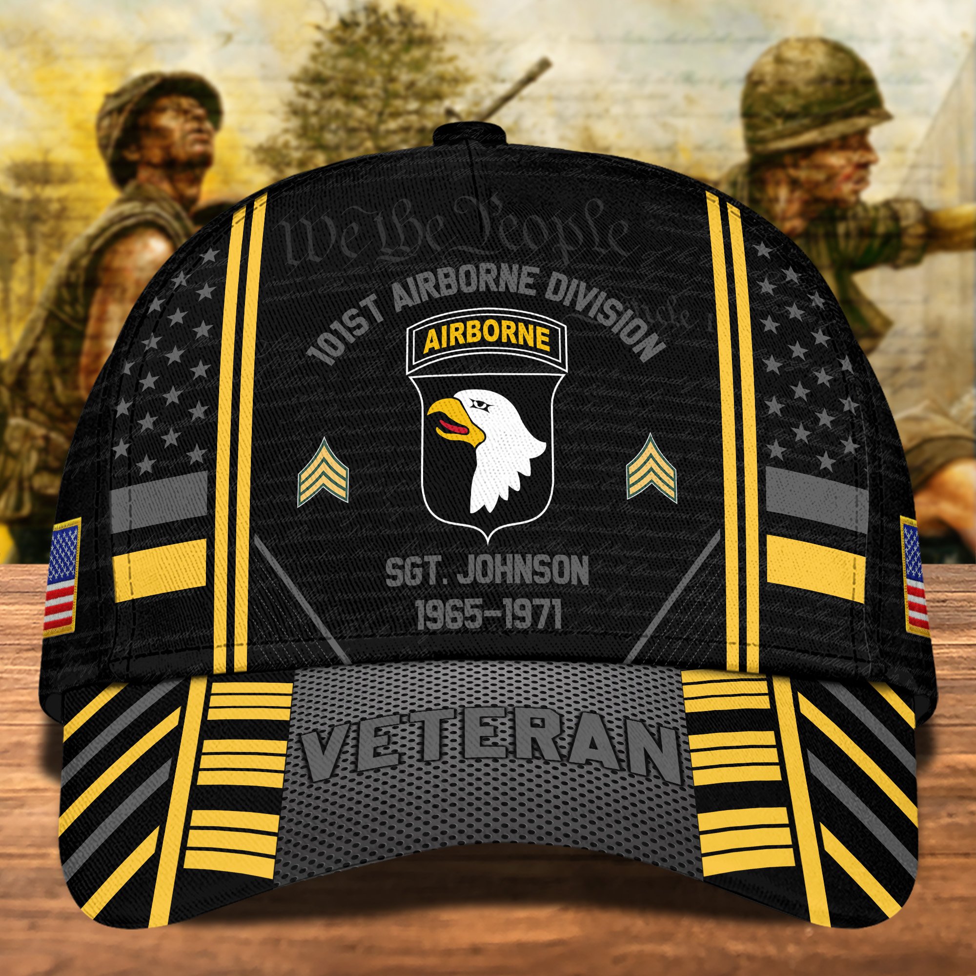 101st Airborne Division Personalized Veteran hat, Military Cap, Veteran Gifts, Custom Rank, Name, Military Service Years Hat ETRG-0214884