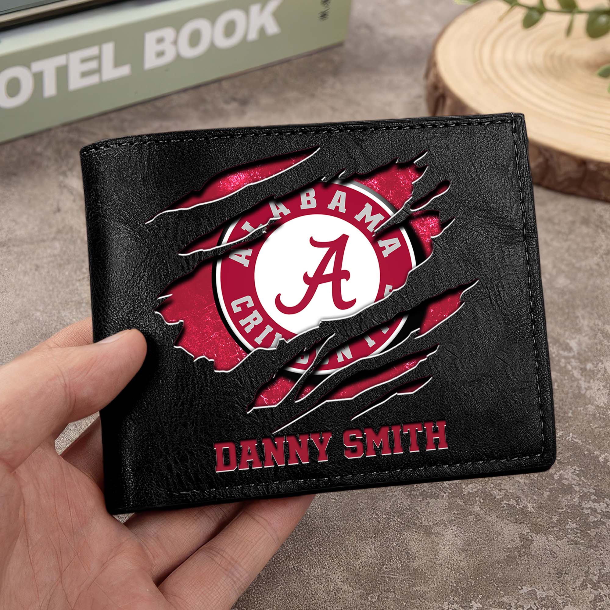 Alabama Crimson Tide Men Wallet Custom Your Name, Football Team Men Wallet For Fans, Gifts For Football Lovers EHIVM-0214878
