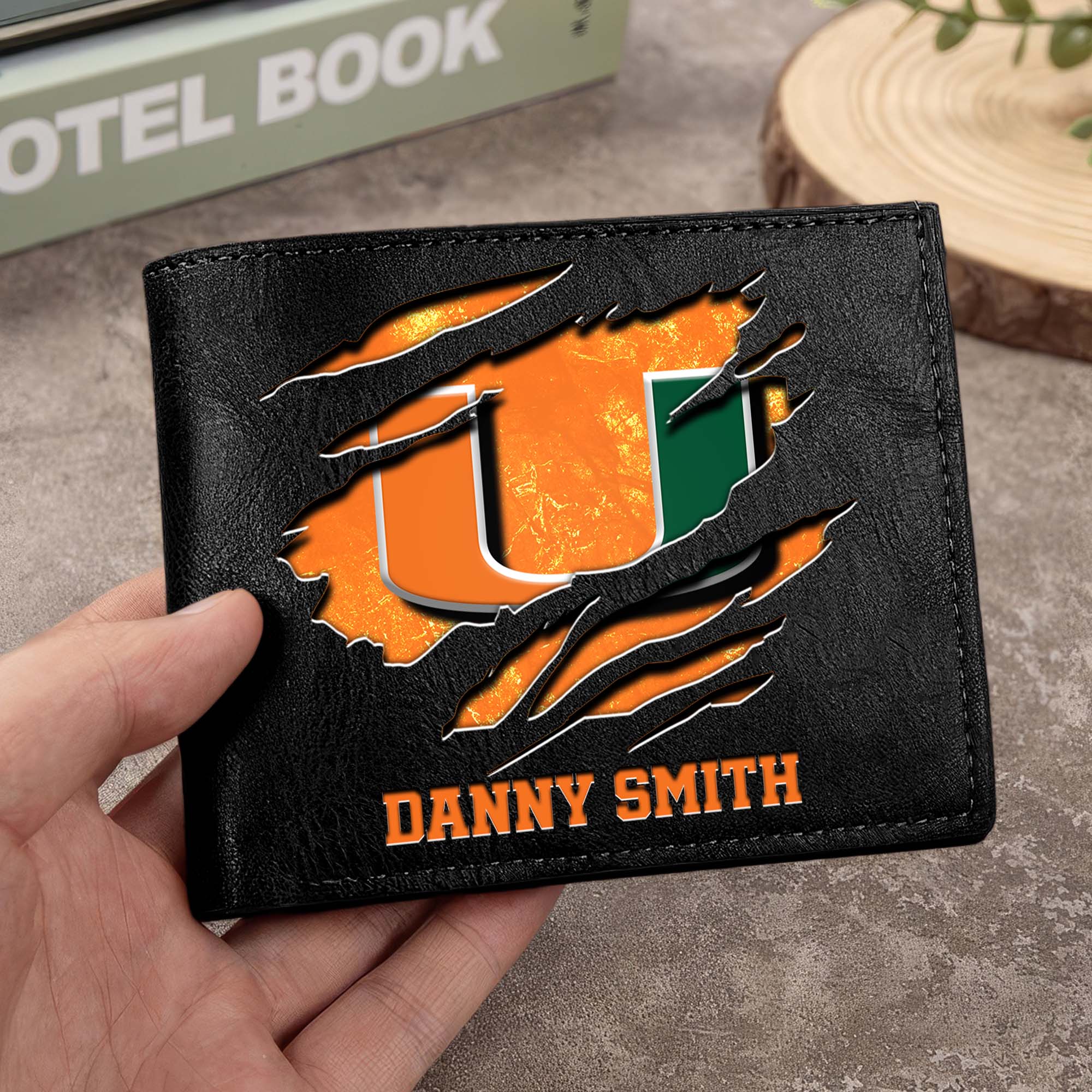 Miami Hurricanes Men Wallet Custom Your Name, Football Team Men Wallet For Fans, Gifts For Football Lovers EHIVM-0214878