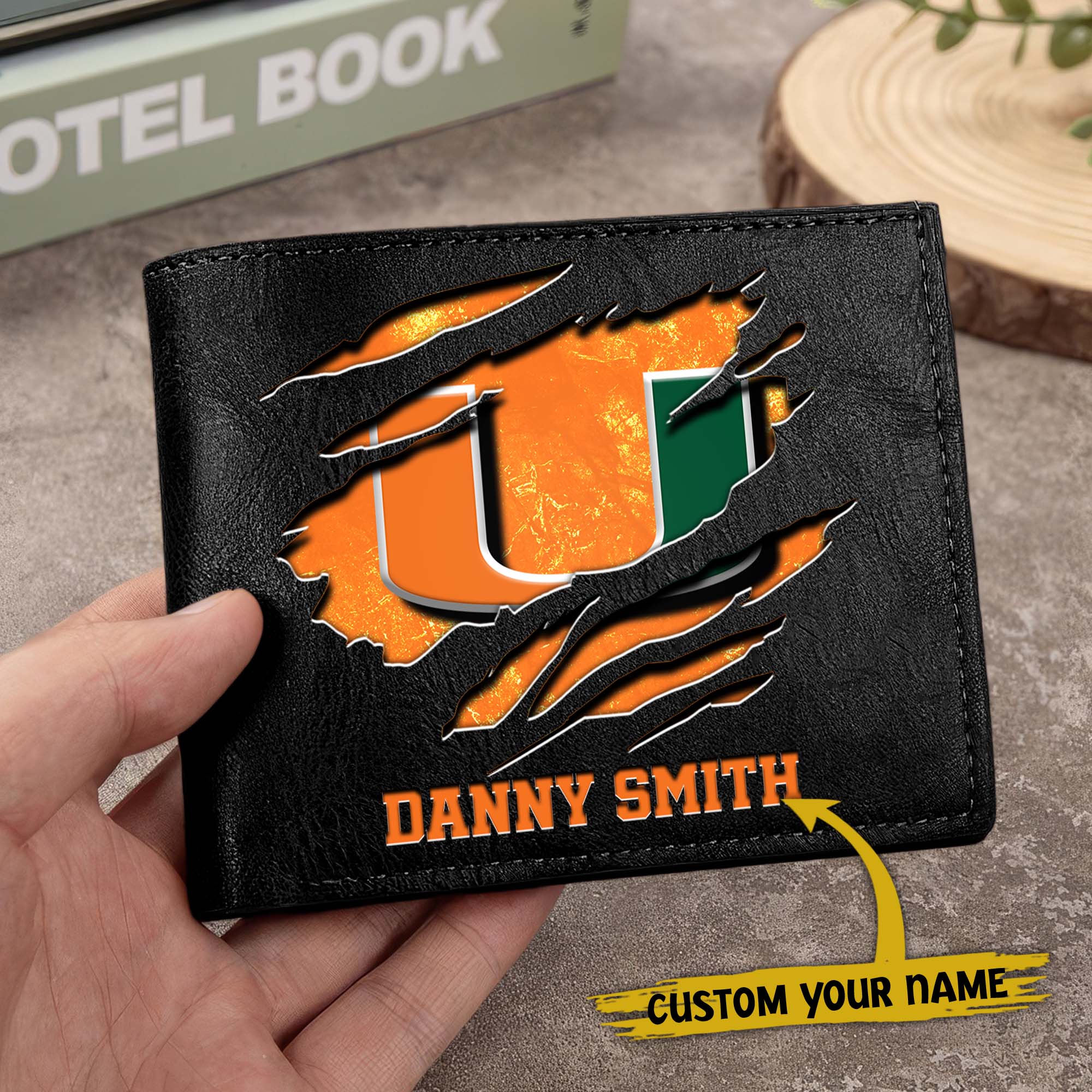 Alternative view of Miami Hurricanes Men Wallet Custom Your Name, Football Team Men Wallet For Fans, Gifts For Football Lovers EHIVM-0214878