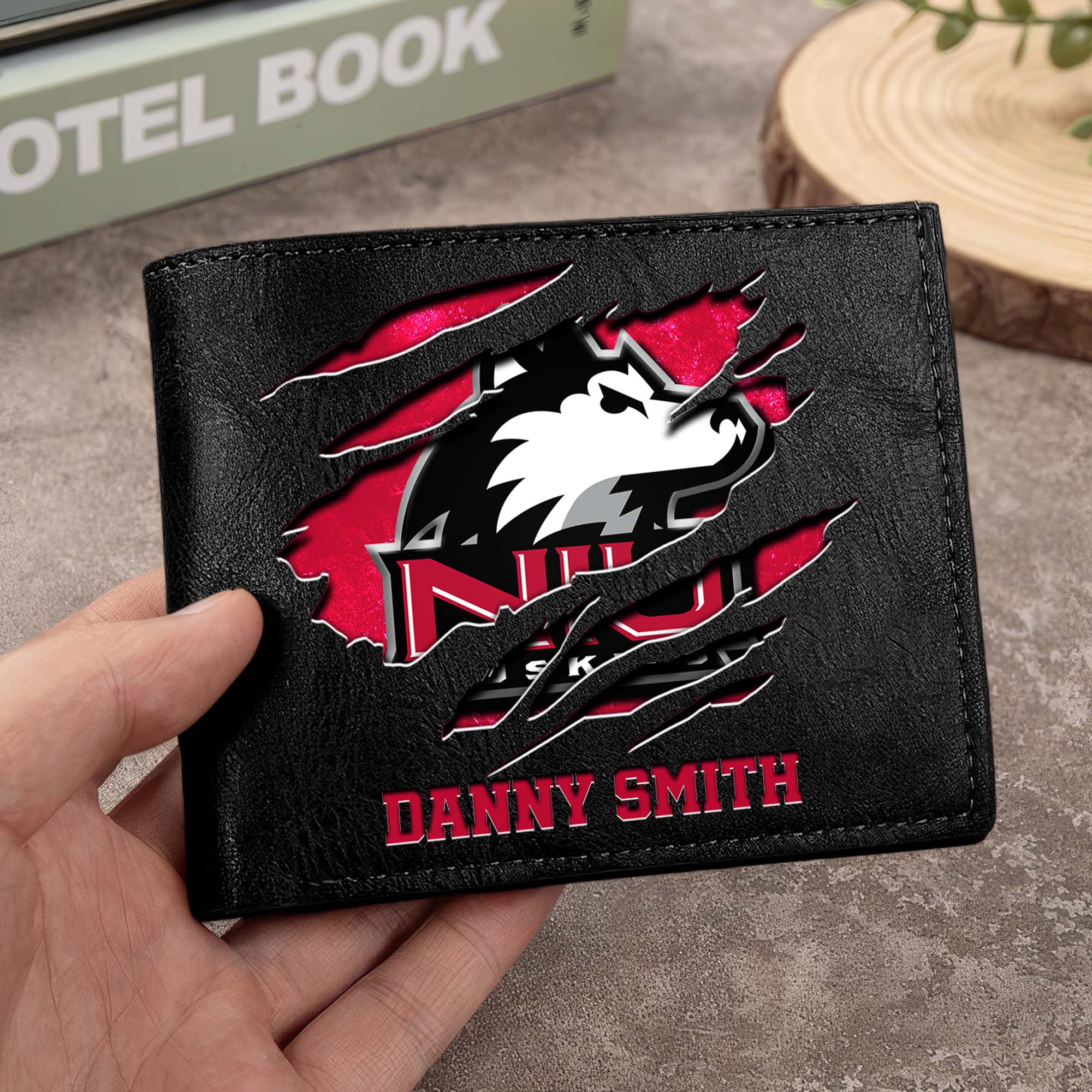 Northern Illinois Huskies Men Wallet Custom Your Name, Football Team Men Wallet For Fans, Gifts For Football Lovers EHIVM-0214878