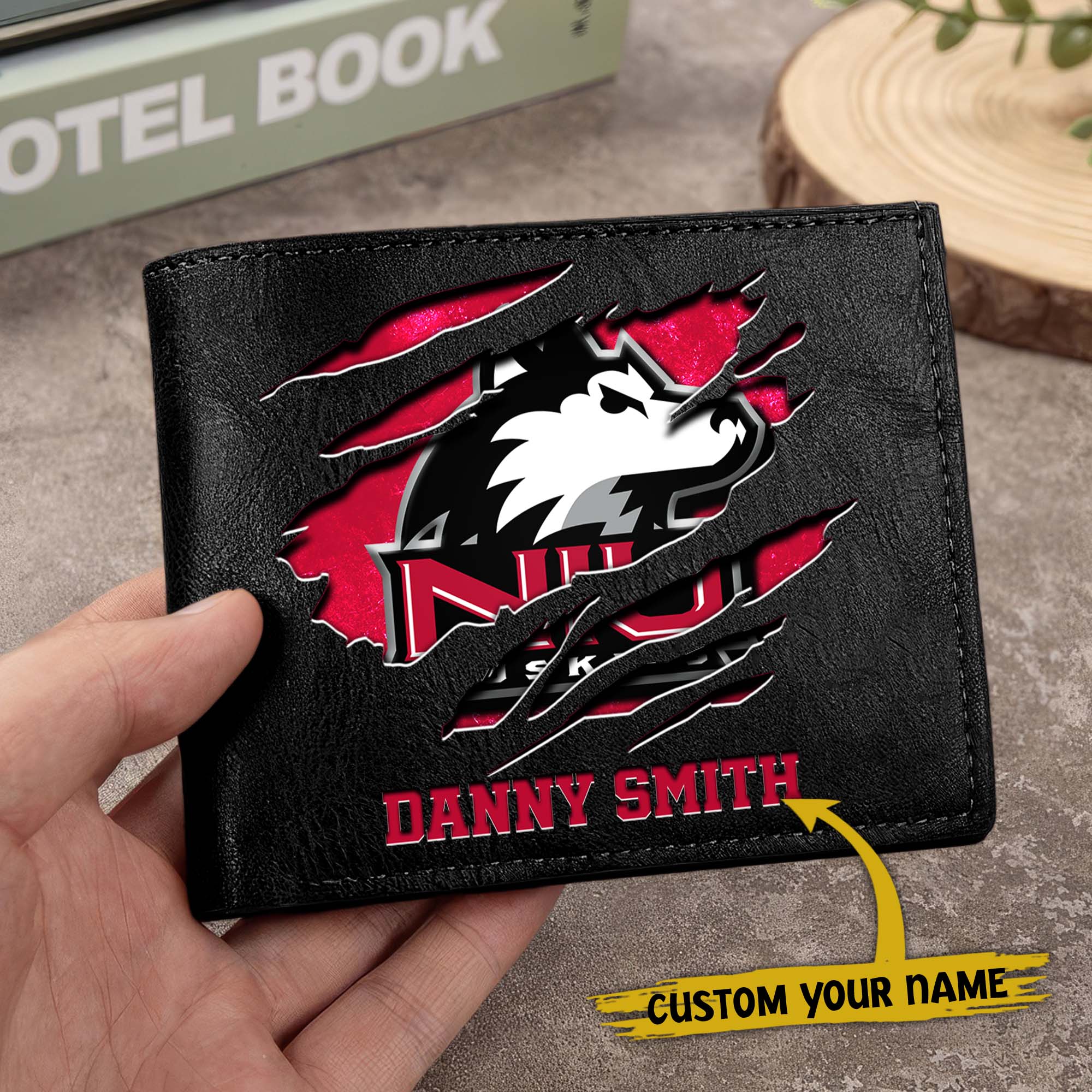 Alternative view of Northern Illinois Huskies Men Wallet Custom Your Name, Football Team Men Wallet For Fans, Gifts For Football Lovers EHIVM-0214878