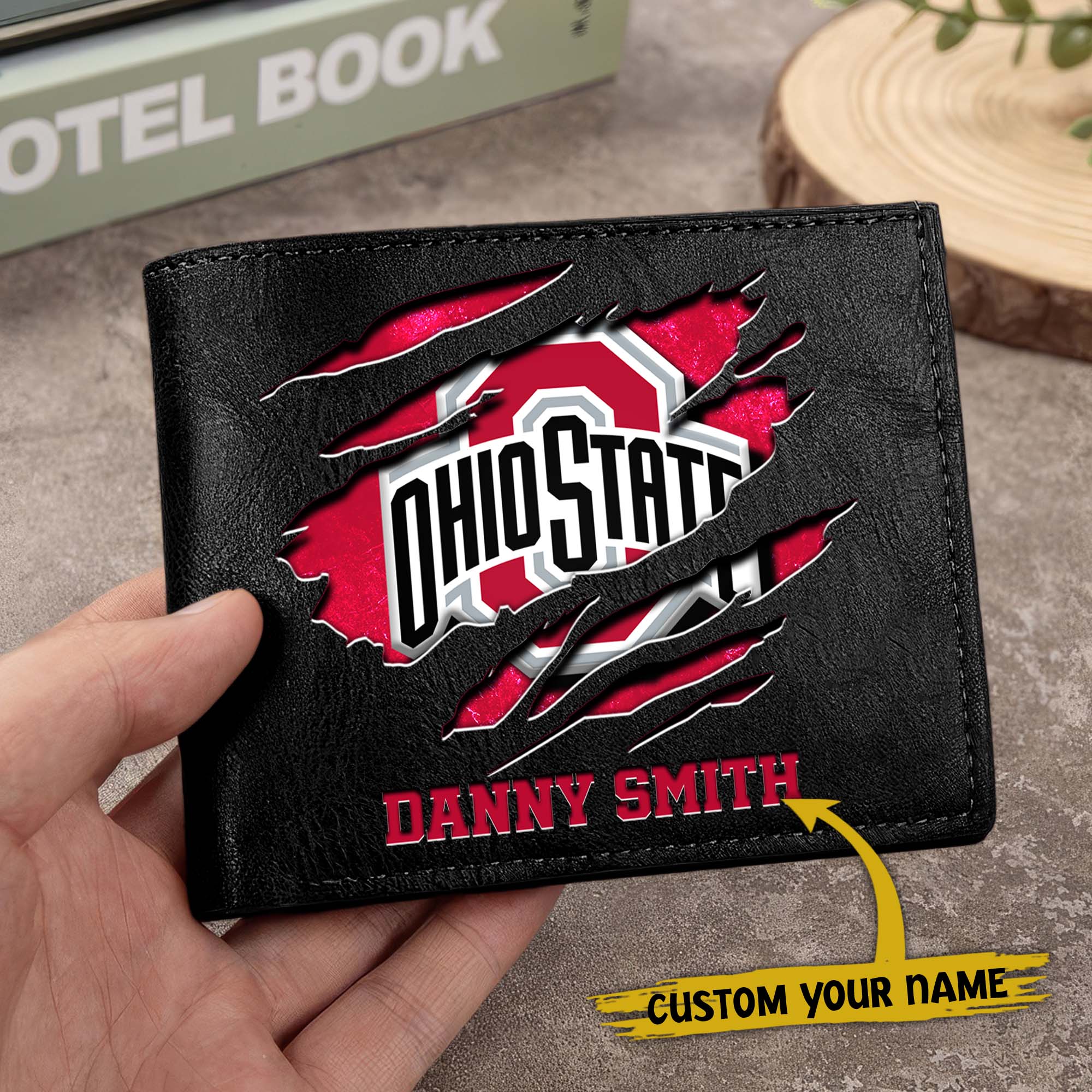 Alternative view of Ohio State Buckeyes Men Wallet Custom Your Name, Football Team Men Wallet For Fans, Gifts For Football Lovers EHIVM-0214878