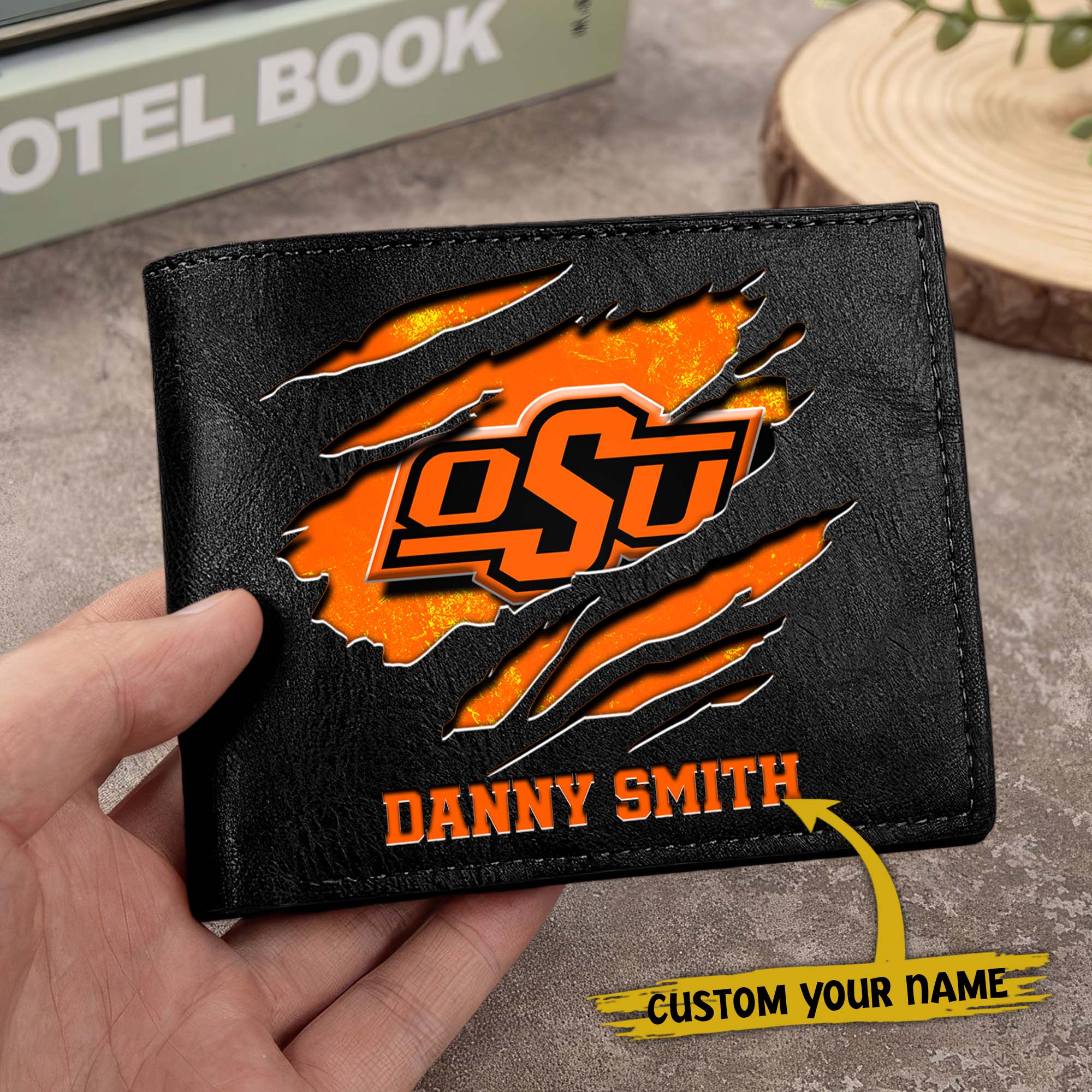 Alternative view of Oklahoma State Cowboys Men Wallet Custom Your Name, Football Team Men Wallet For Fans, Gifts For Football Lovers EHIVM-0214878