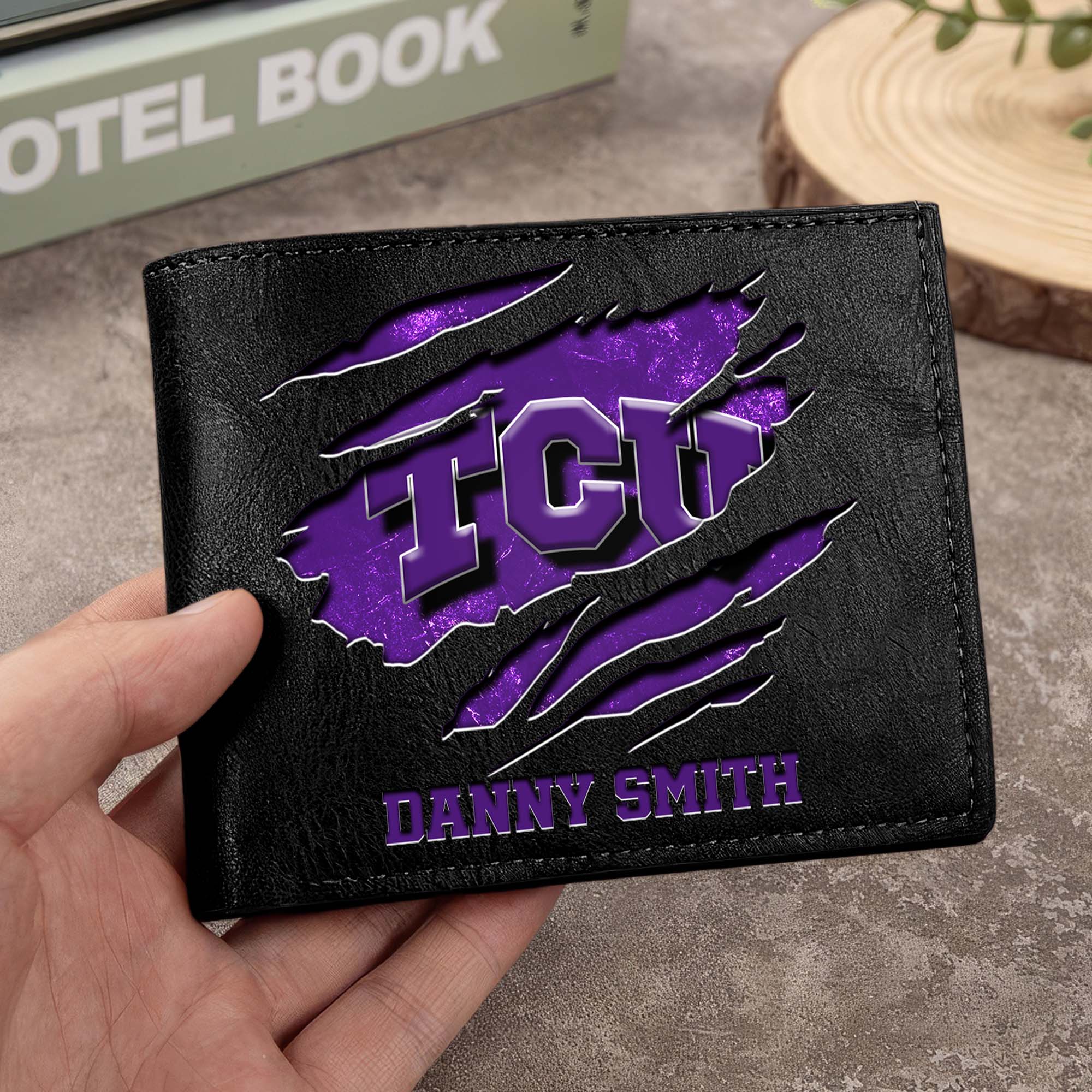 TCU Horned Frogs Men Wallet Custom Your Name, Football Team Men Wallet For Fans, Gifts For Football Lovers EHIVM-0214878