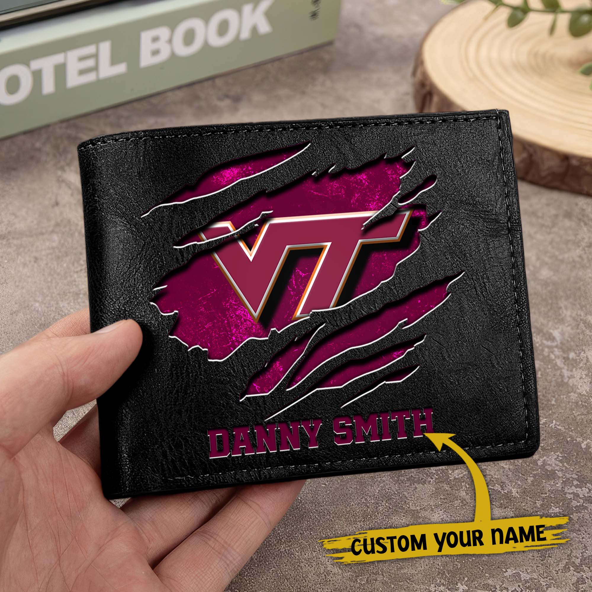 Alternative view of Virginia Tech Hokies Men Wallet Custom Your Name, Football Team Men Wallet For Fans, Gifts For Football Lovers EHIVM-0214878