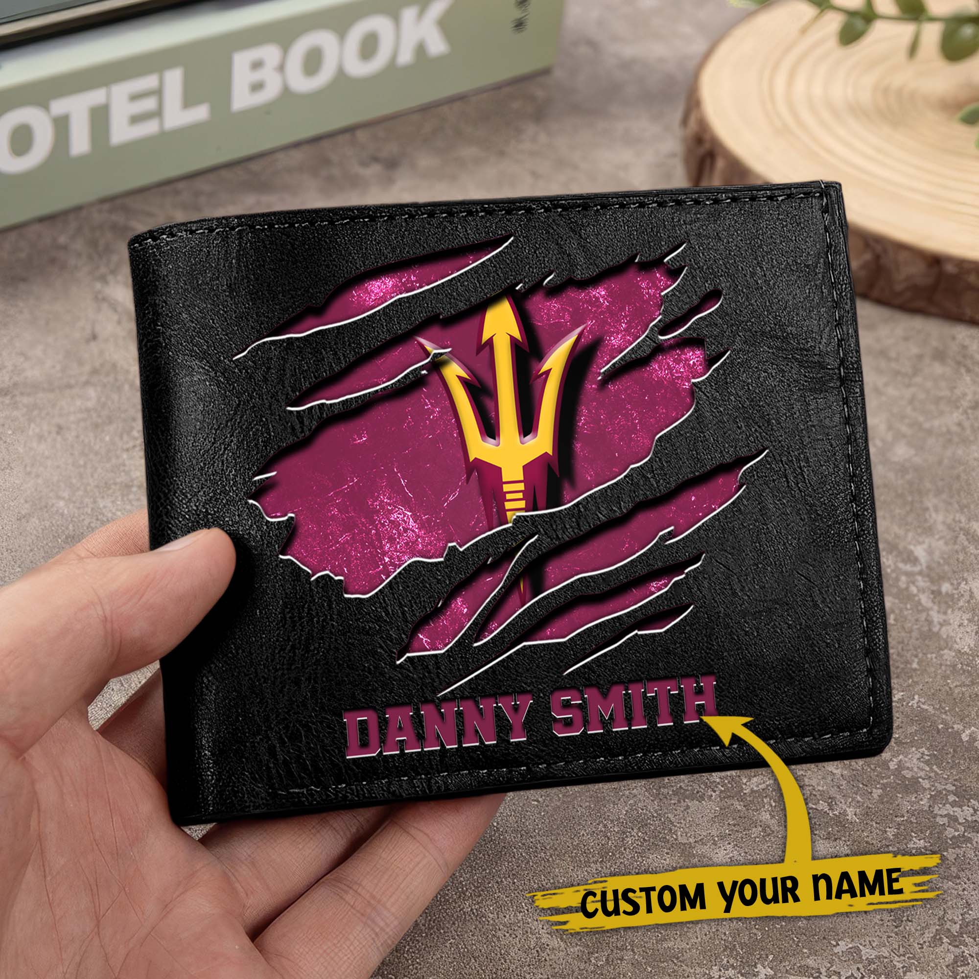 Alternative view of Arizona State Sun Devils Men Wallet Custom Your Name, Football Team Men Wallet For Fans, Gifts For Football Lovers EHIVM-0214878