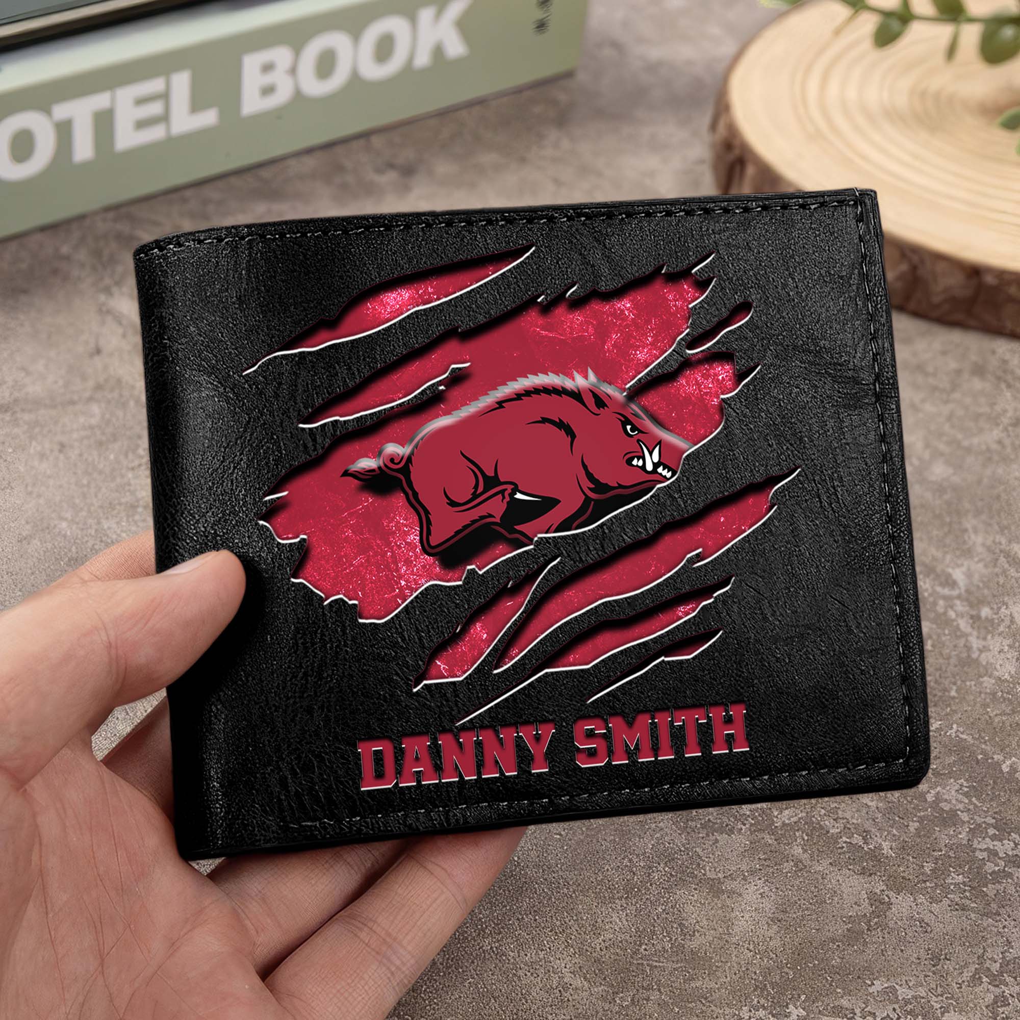 Arkansas Razorbacks Men Wallet Custom Your Name, Football Team Men Wallet For Fans, Gifts For Football Lovers EHIVM-0214878