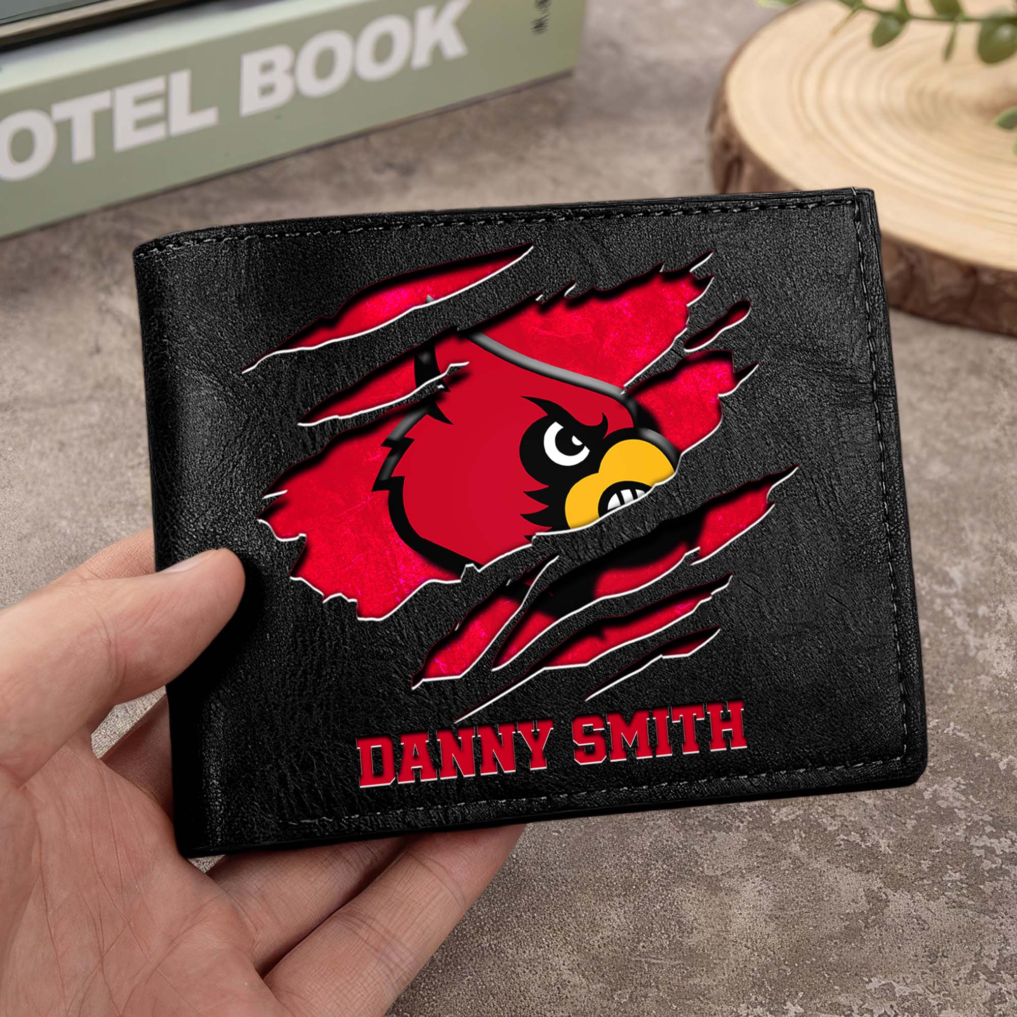 Louisville Cardinals Men Wallet Custom Your Name, Football Team Men Wallet For Fans, Gifts For Football Lovers EHIVM-0214878
