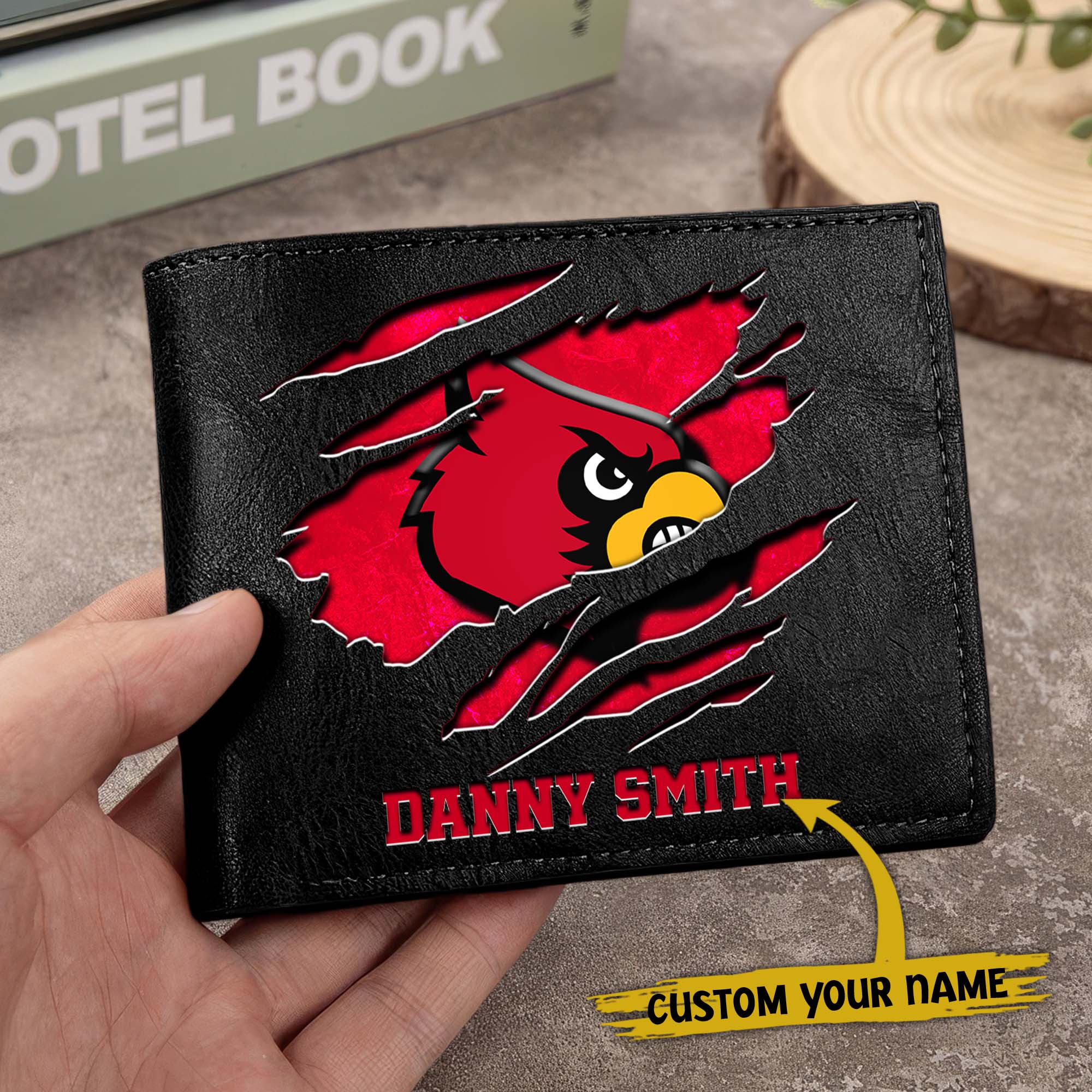 Alternative view of Louisville Cardinals Men Wallet Custom Your Name, Football Team Men Wallet For Fans, Gifts For Football Lovers EHIVM-0214878
