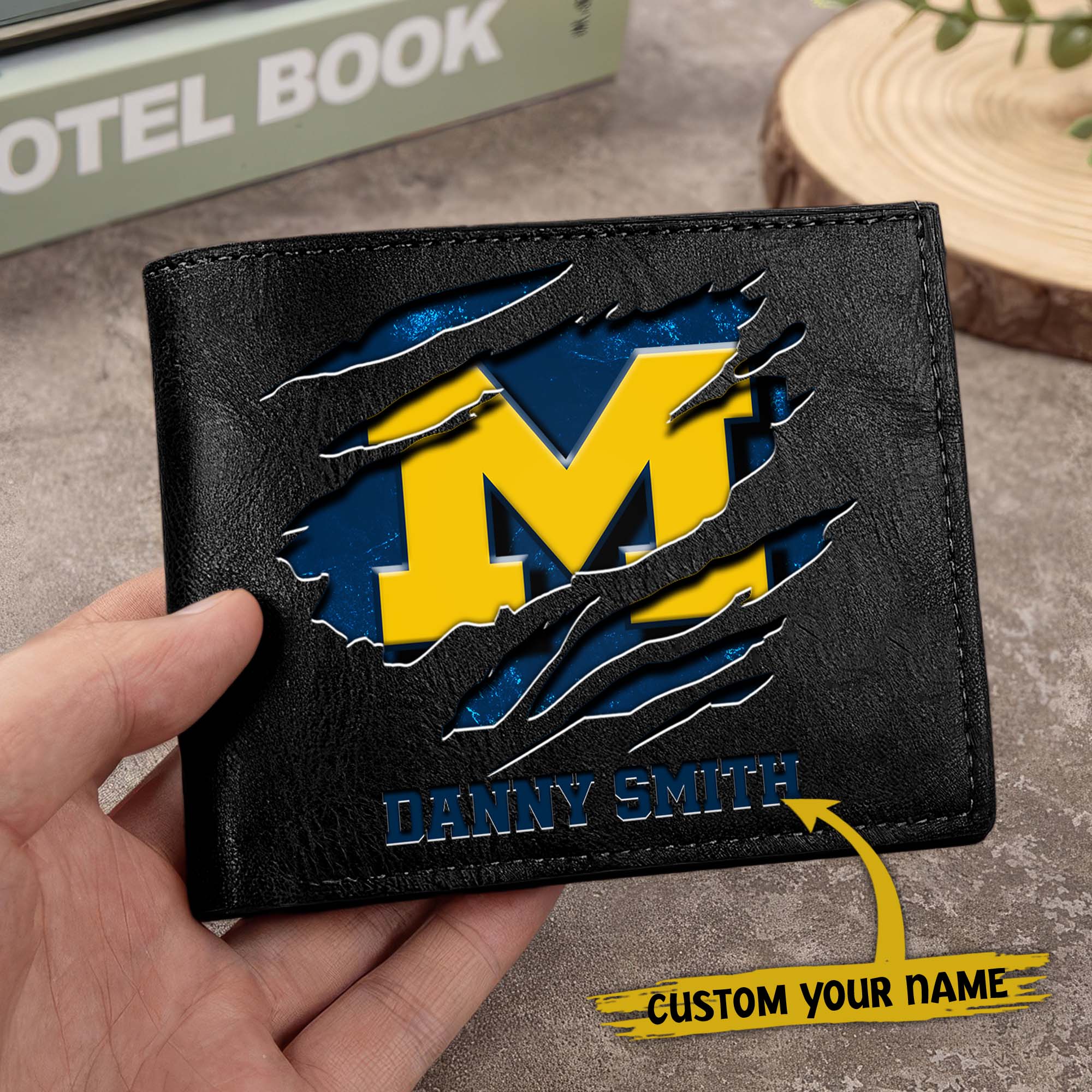 Alternative view of Michigan Wolverines Men Wallet Custom Your Name, Football Team Men Wallet For Fans, Gifts For Football Lovers EHIVM-0214878