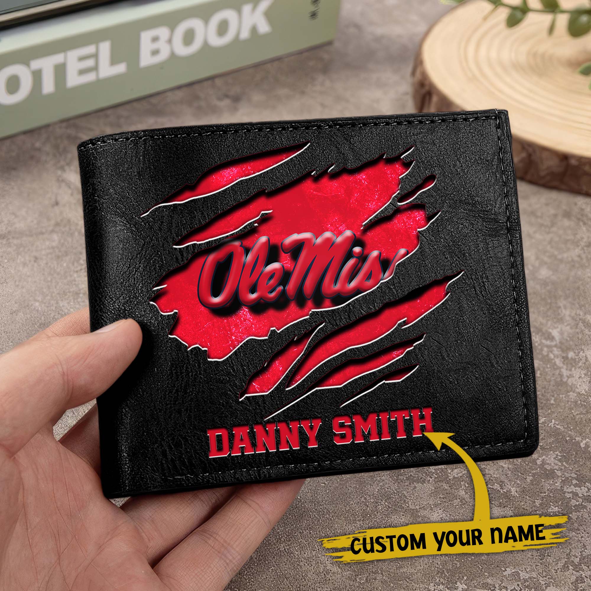 Alternative view of Ole Miss Rebels Men Wallet Custom Your Name, Football Team Men Wallet For Fans, Gifts For Football Lovers EHIVM-0214878
