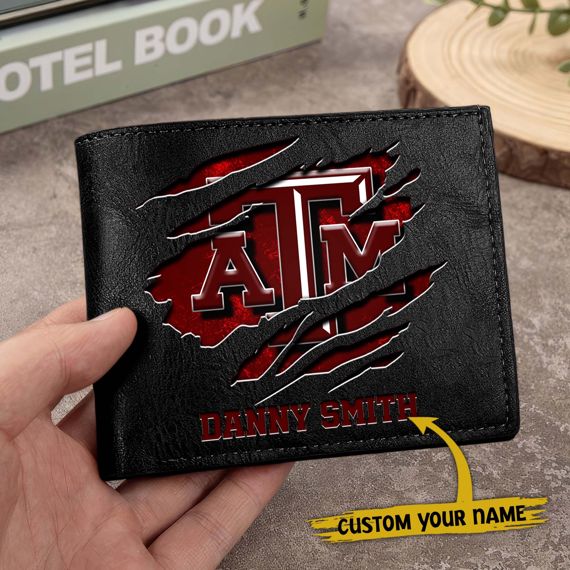 Alternative view of Texas A&M Aggies Men Wallet Custom Your Name, Football Team Men Wallet For Fans, Gifts For Football Lovers EHIVM-0214878