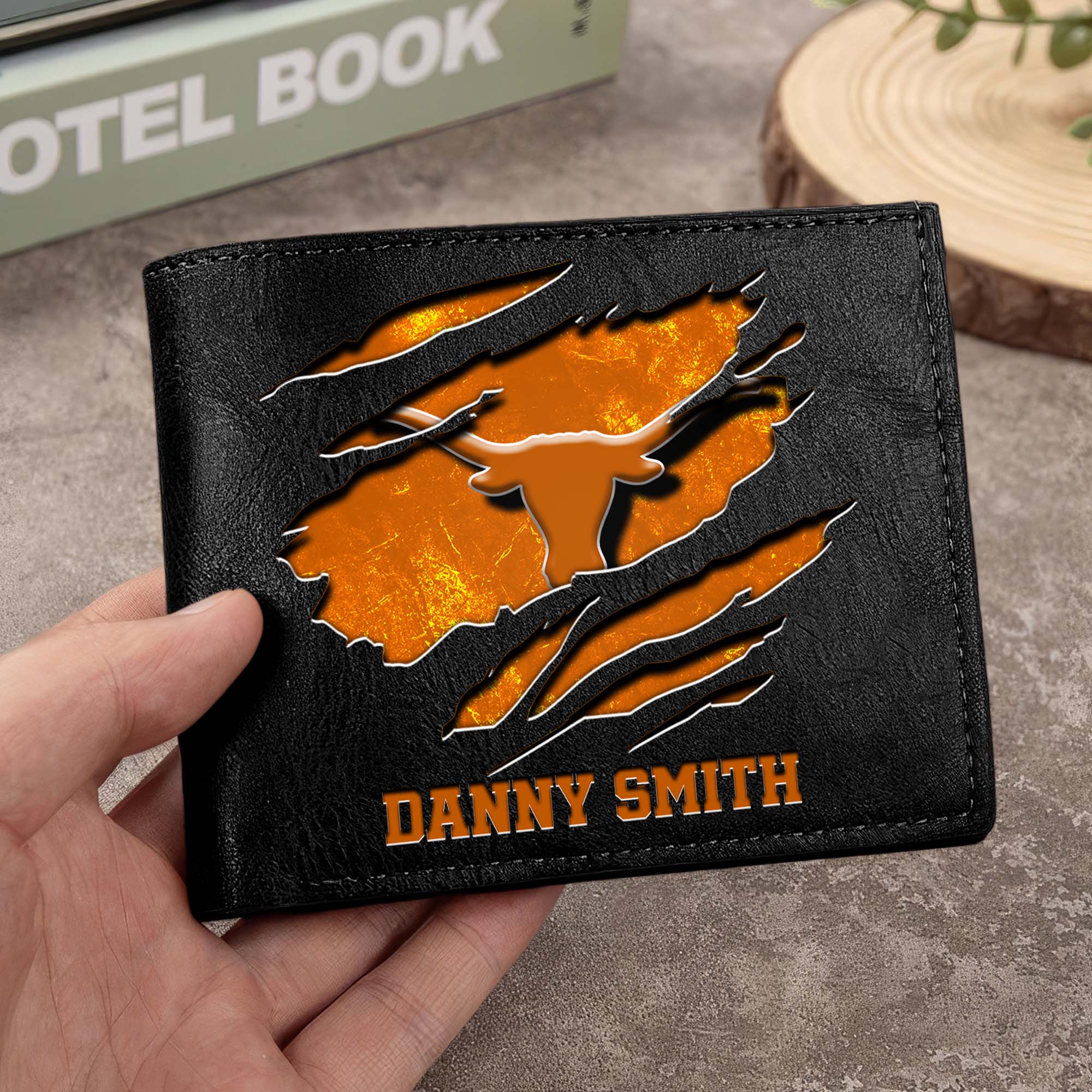 Texas Longhorns Men Wallet Custom Your Name, Football Team Men Wallet For Fans, Gifts For Football Lovers EHIVM-0214878