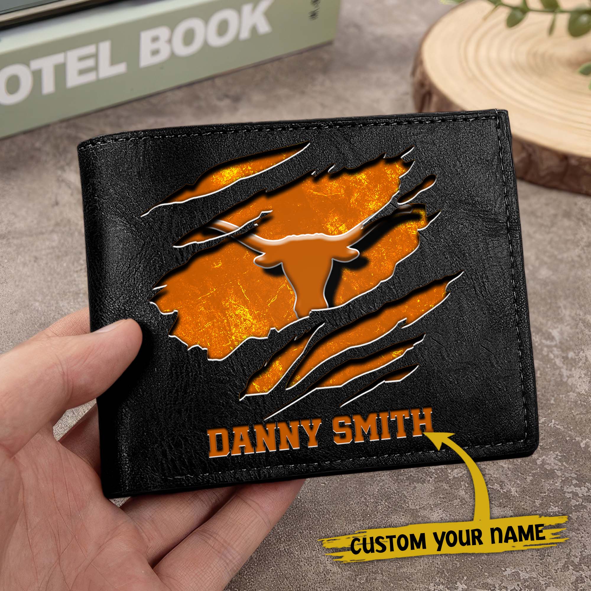 Alternative view of Texas Longhorns Men Wallet Custom Your Name, Football Team Men Wallet For Fans, Gifts For Football Lovers EHIVM-0214878