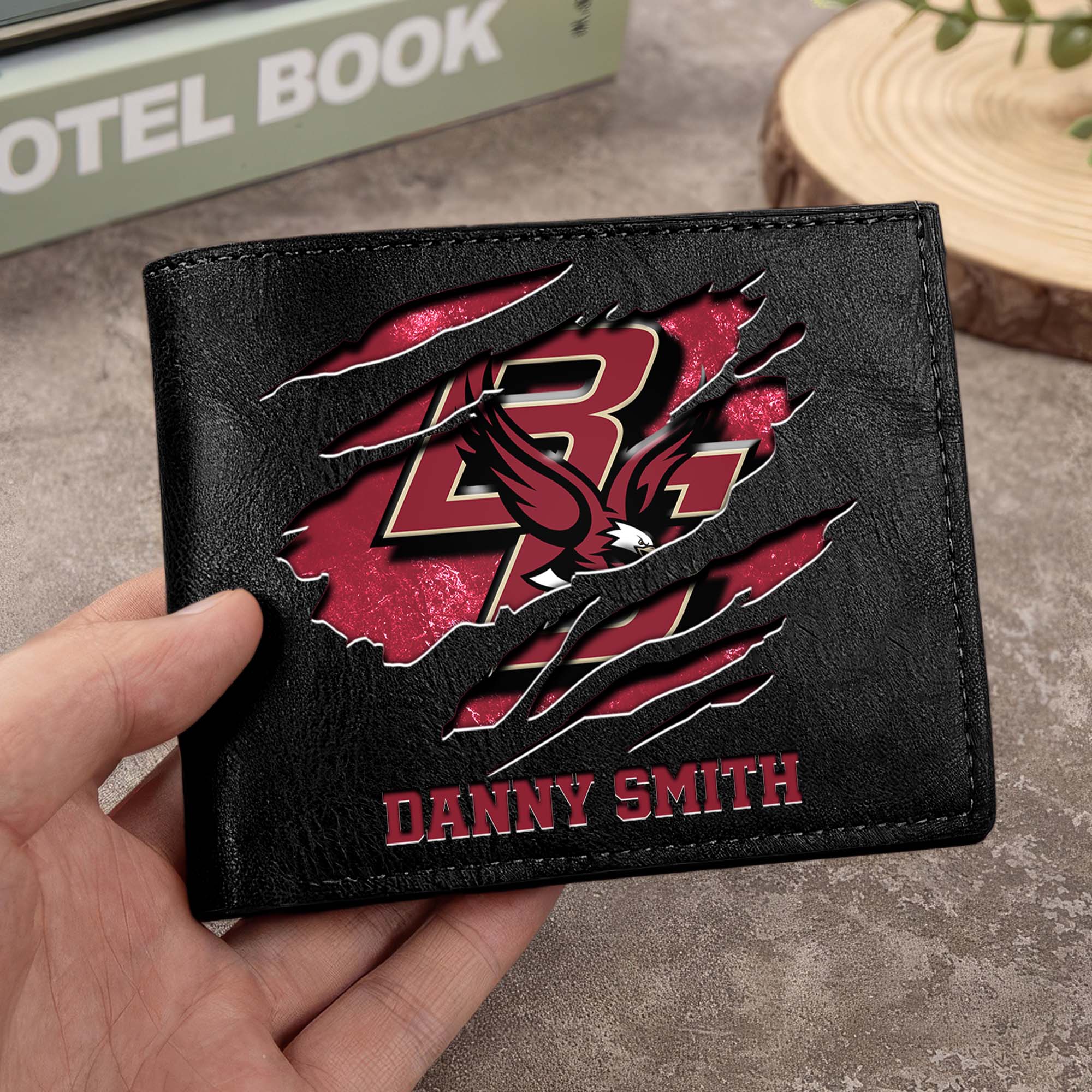 Boston College Eagles Men Wallet Custom Your Name, Football Team Men Wallet For Fans, Gifts For Football Lovers EHIVM-0214878