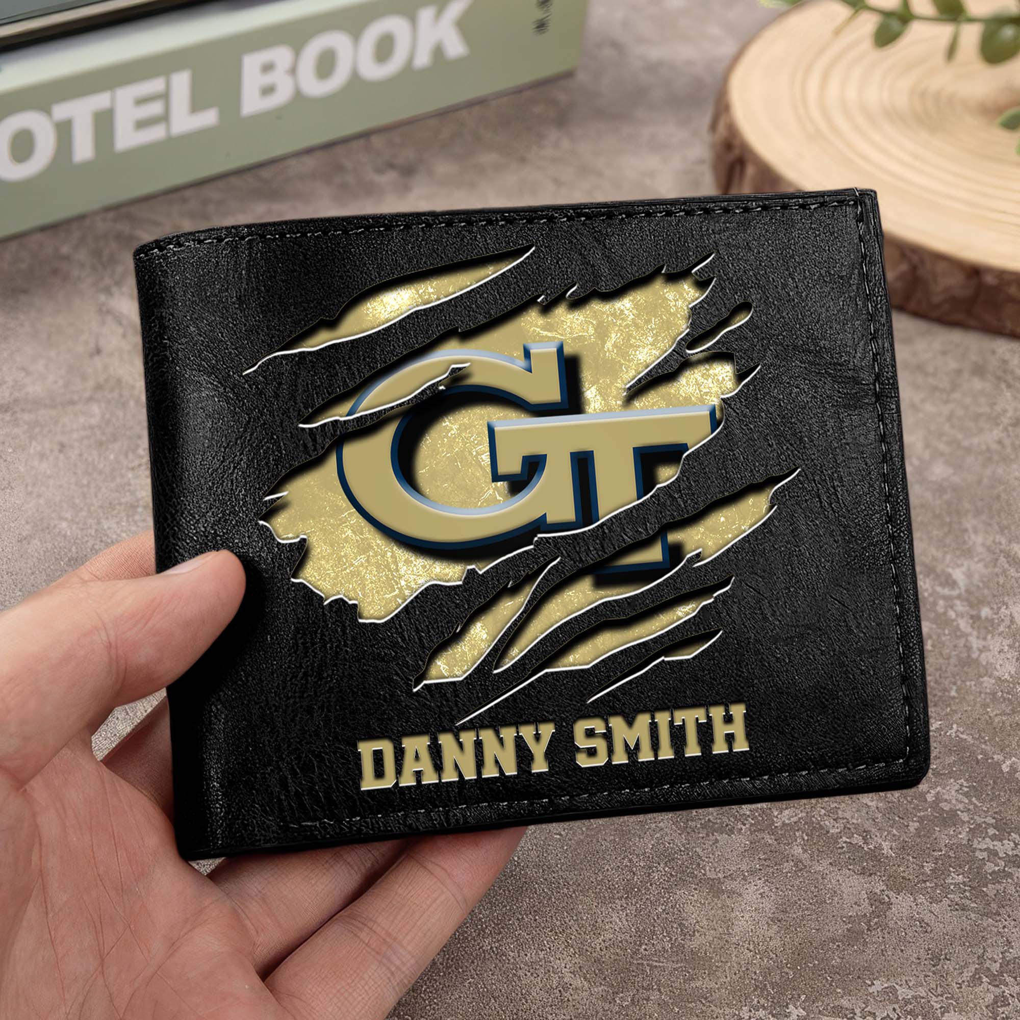 Georgia Tech Yellow Jackets Men Wallet Custom Your Name, Football Team Men Wallet For Fans, Gifts For Football Lovers EHIVM-0214878