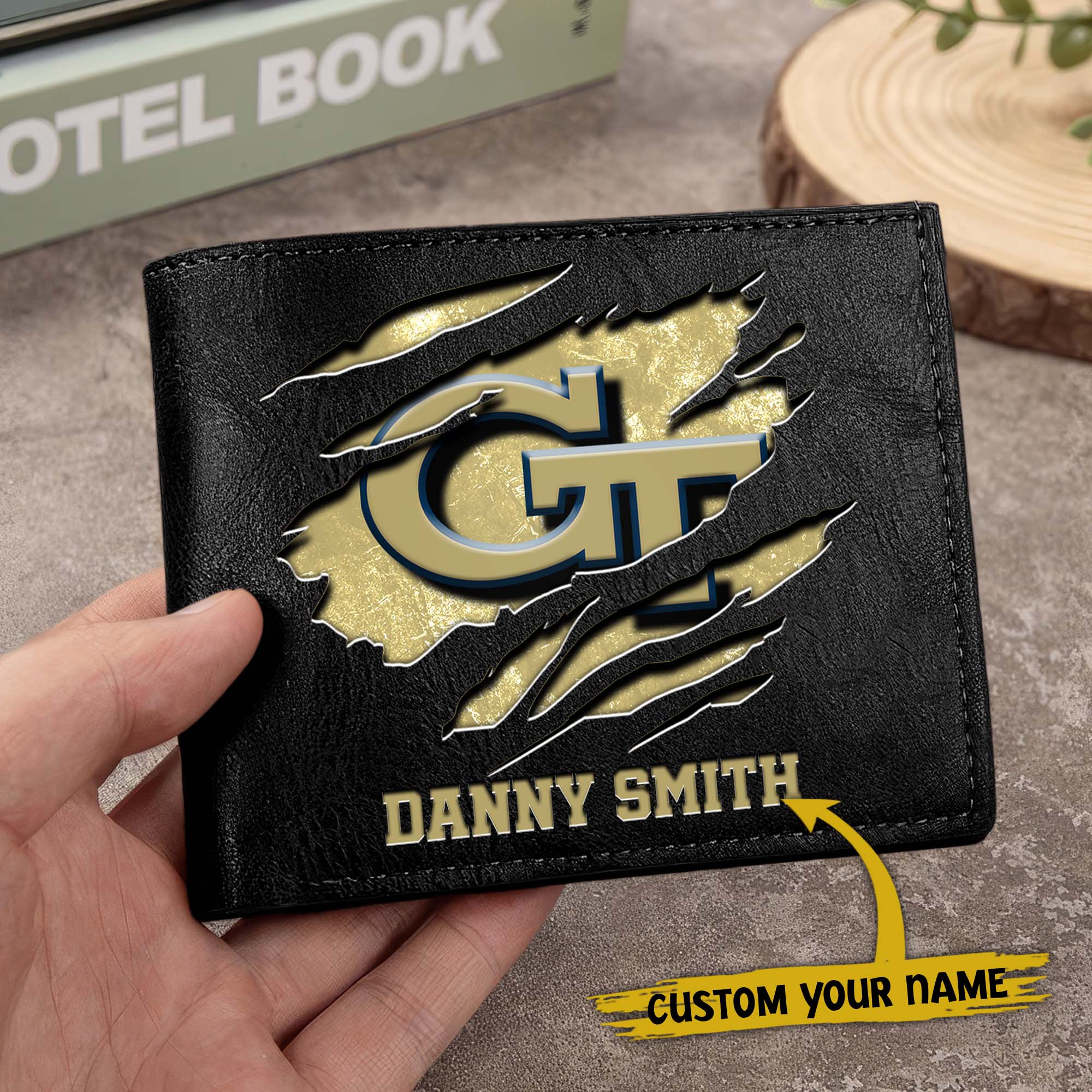 Alternative view of Georgia Tech Yellow Jackets Men Wallet Custom Your Name, Football Team Men Wallet For Fans, Gifts For Football Lovers EHIVM-0214878
