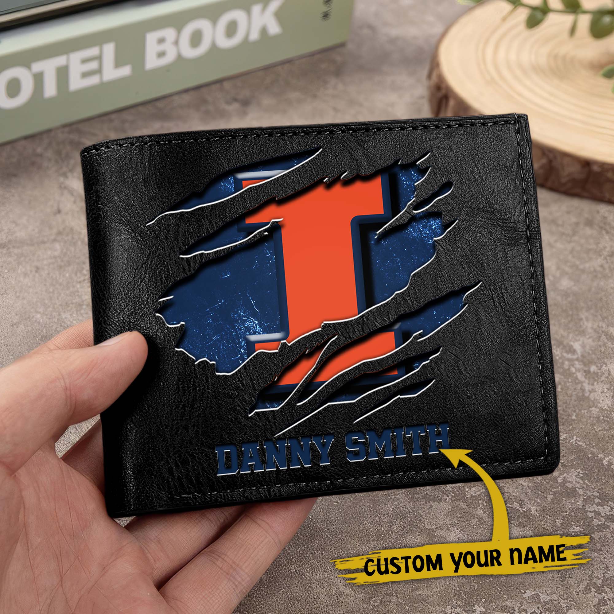 Alternative view of Illinois Fighting Illini Men Wallet Custom Your Name, Football Team Men Wallet For Fans, Gifts For Football Lovers EHIVM-0214878