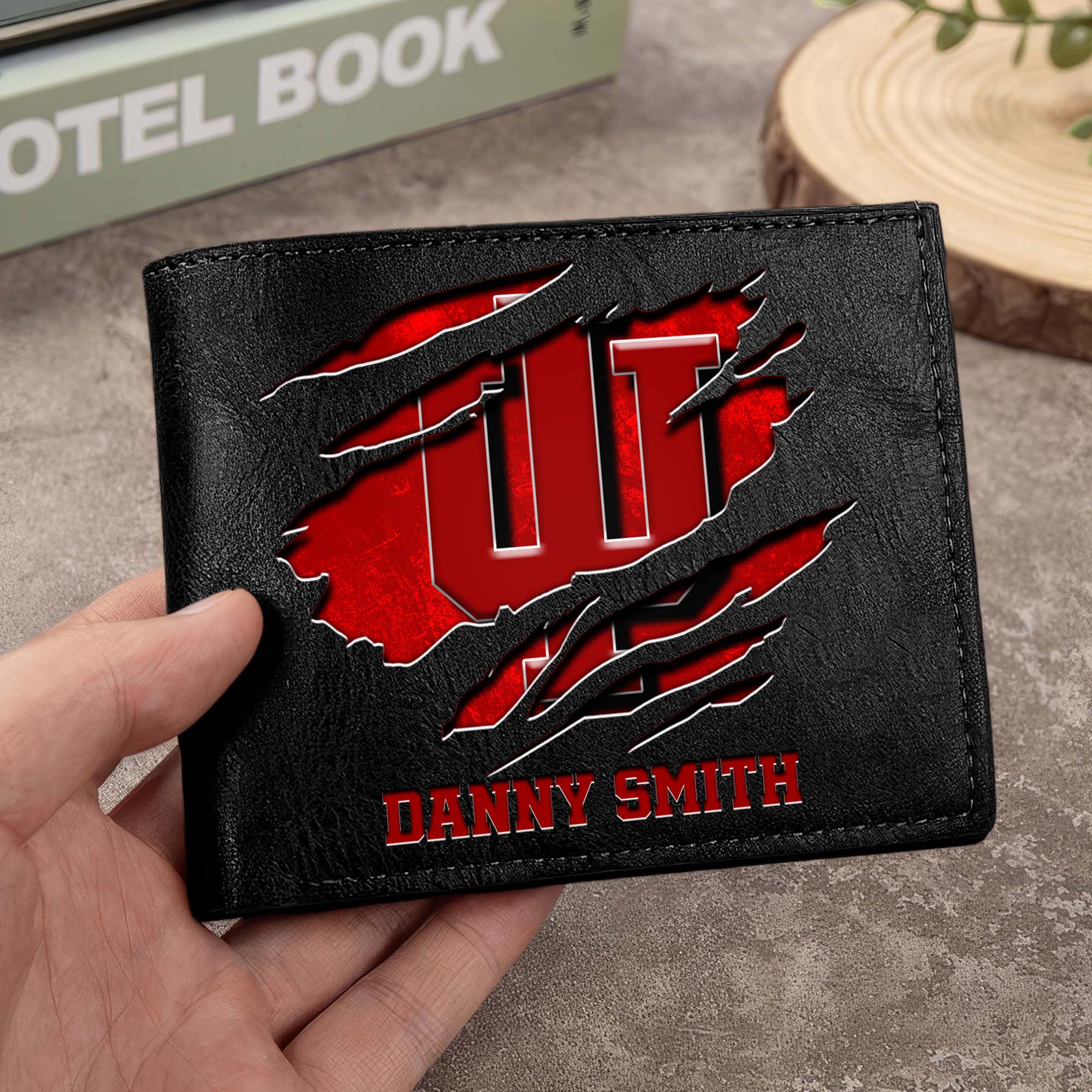 Indiana Hoosiers Men Wallet Custom Your Name, Football Team Men Wallet For Fans, Gifts For Football Lovers EHIVM-0214878