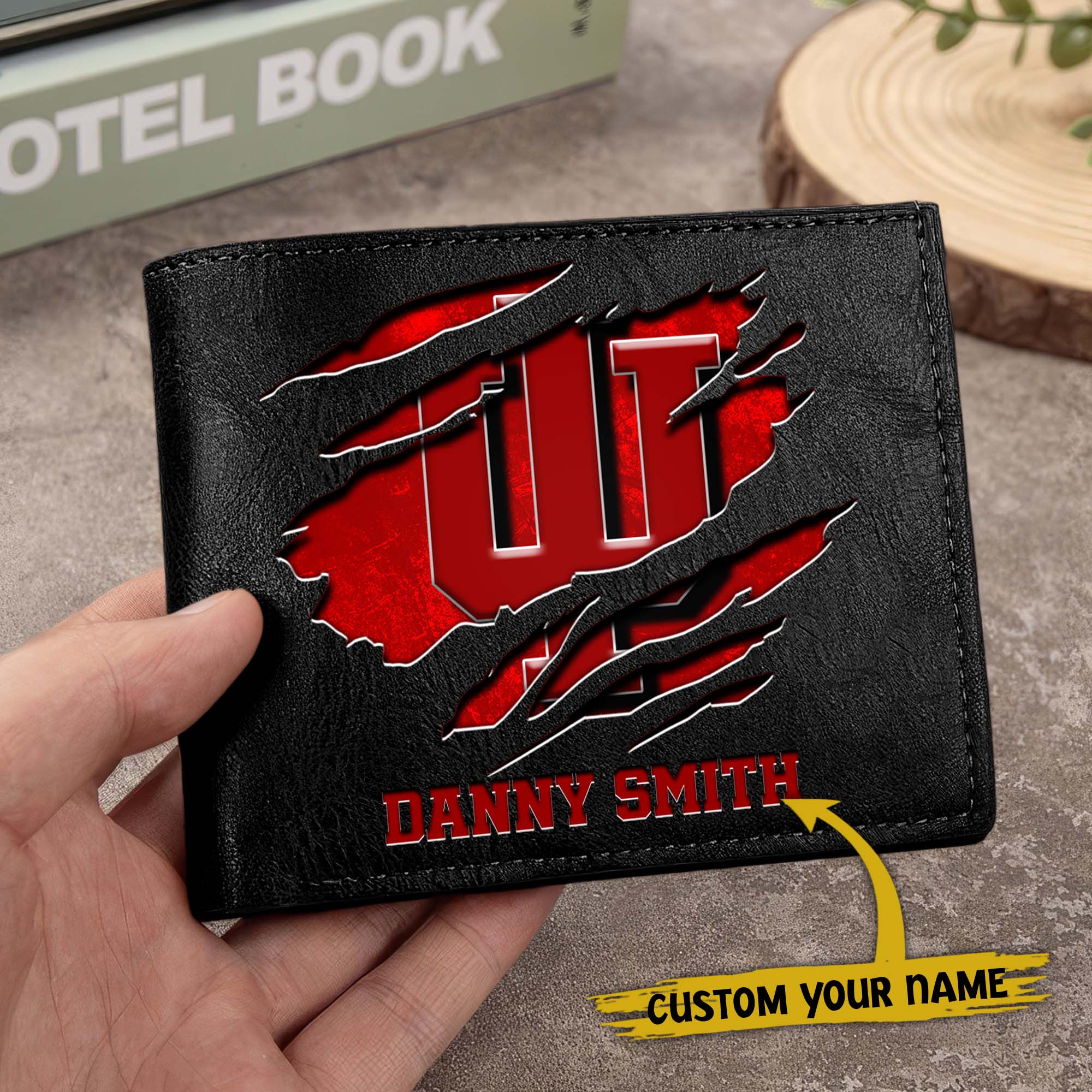 Alternative view of Indiana Hoosiers Men Wallet Custom Your Name, Football Team Men Wallet For Fans, Gifts For Football Lovers EHIVM-0214878
