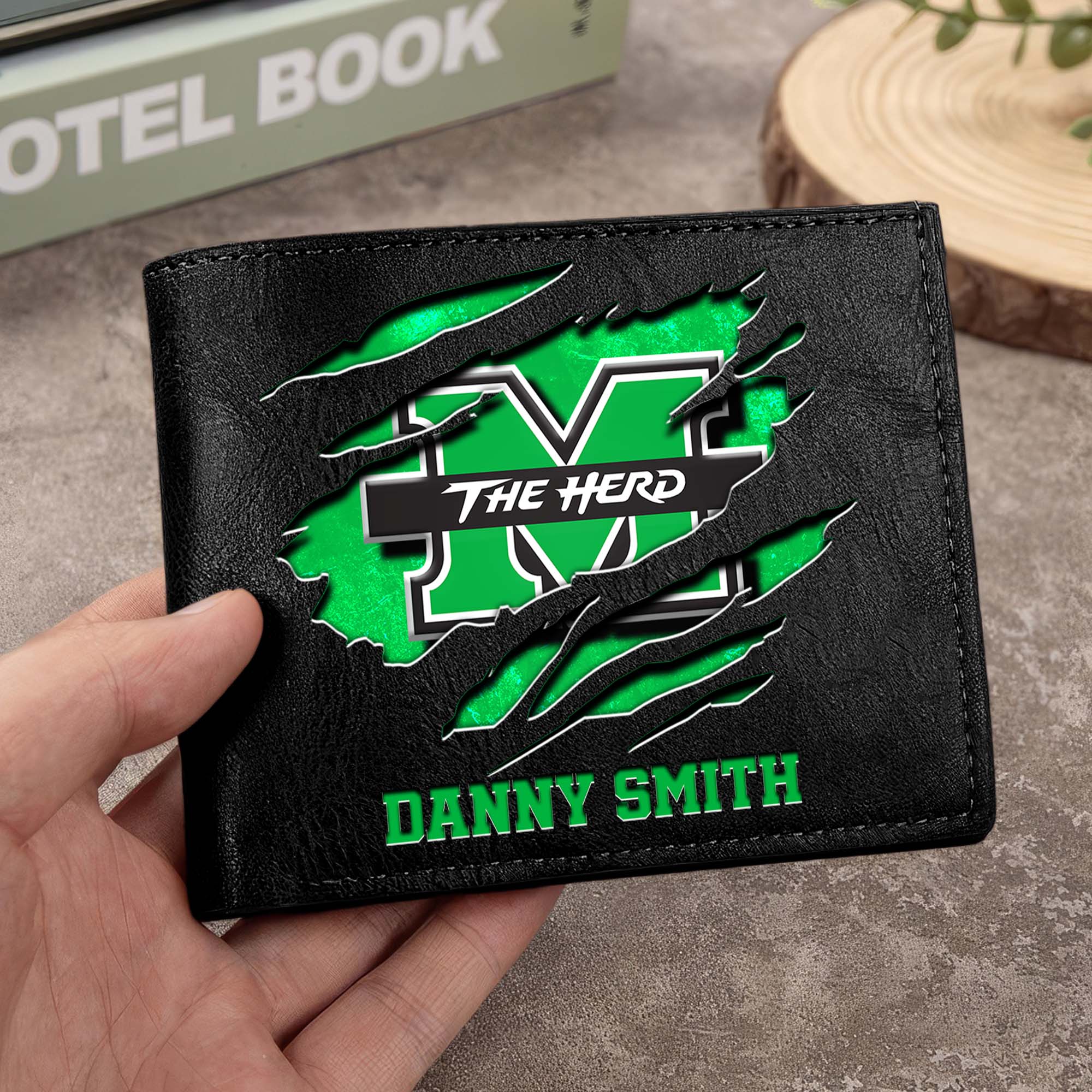 Marshall Thundering Herd Men Wallet Custom Your Name, Football Team Men Wallet For Fans, Gifts For Football Lovers EHIVM-0214878