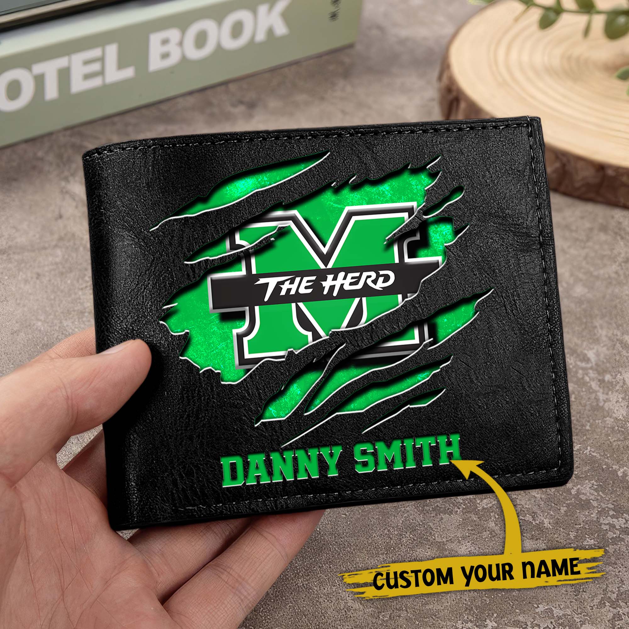 Alternative view of Marshall Thundering Herd Men Wallet Custom Your Name, Football Team Men Wallet For Fans, Gifts For Football Lovers EHIVM-0214878