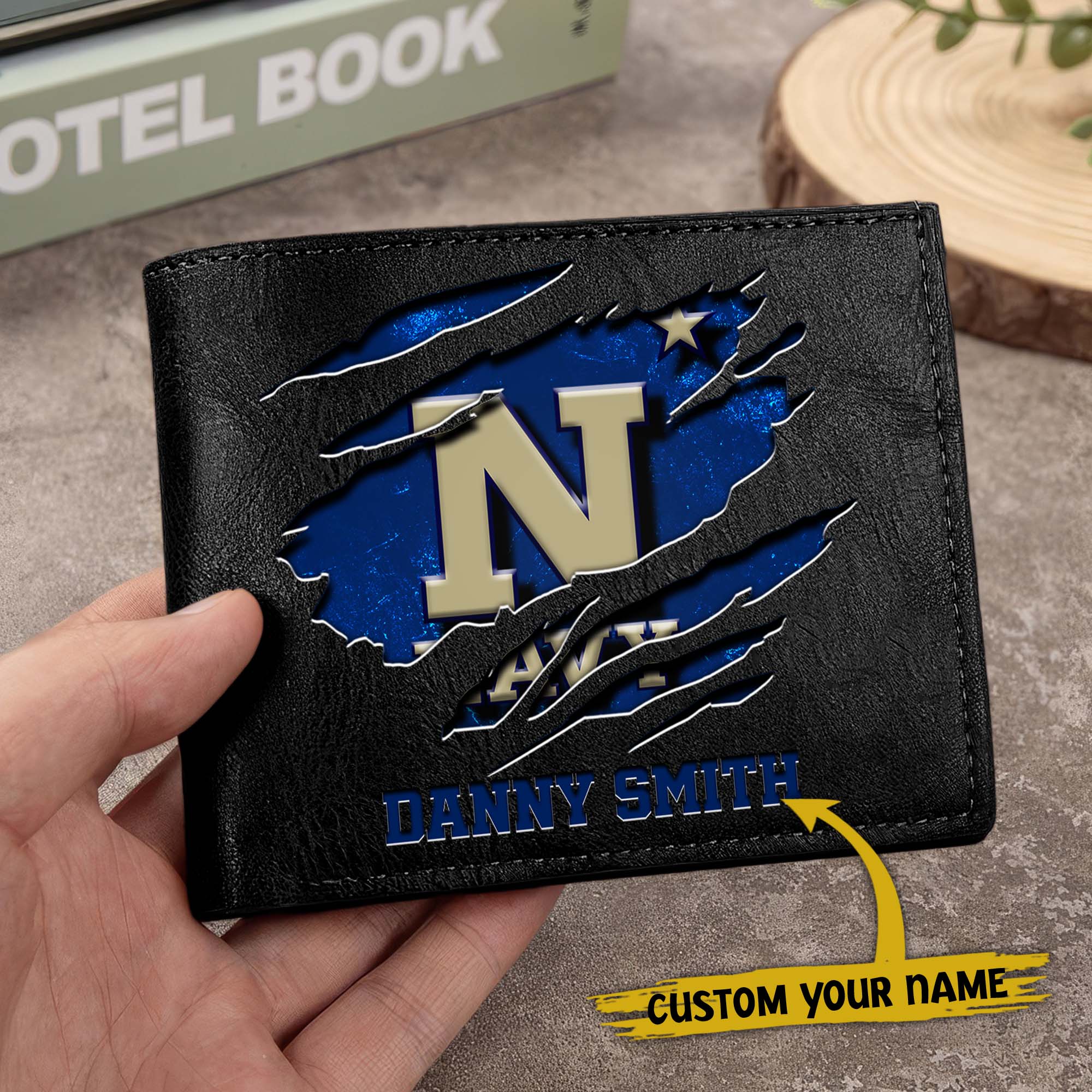 Alternative view of Navy Midshipmen Men Wallet Custom Your Name, Football Team Men Wallet For Fans, Gifts For Football Lovers EHIVM-0214878