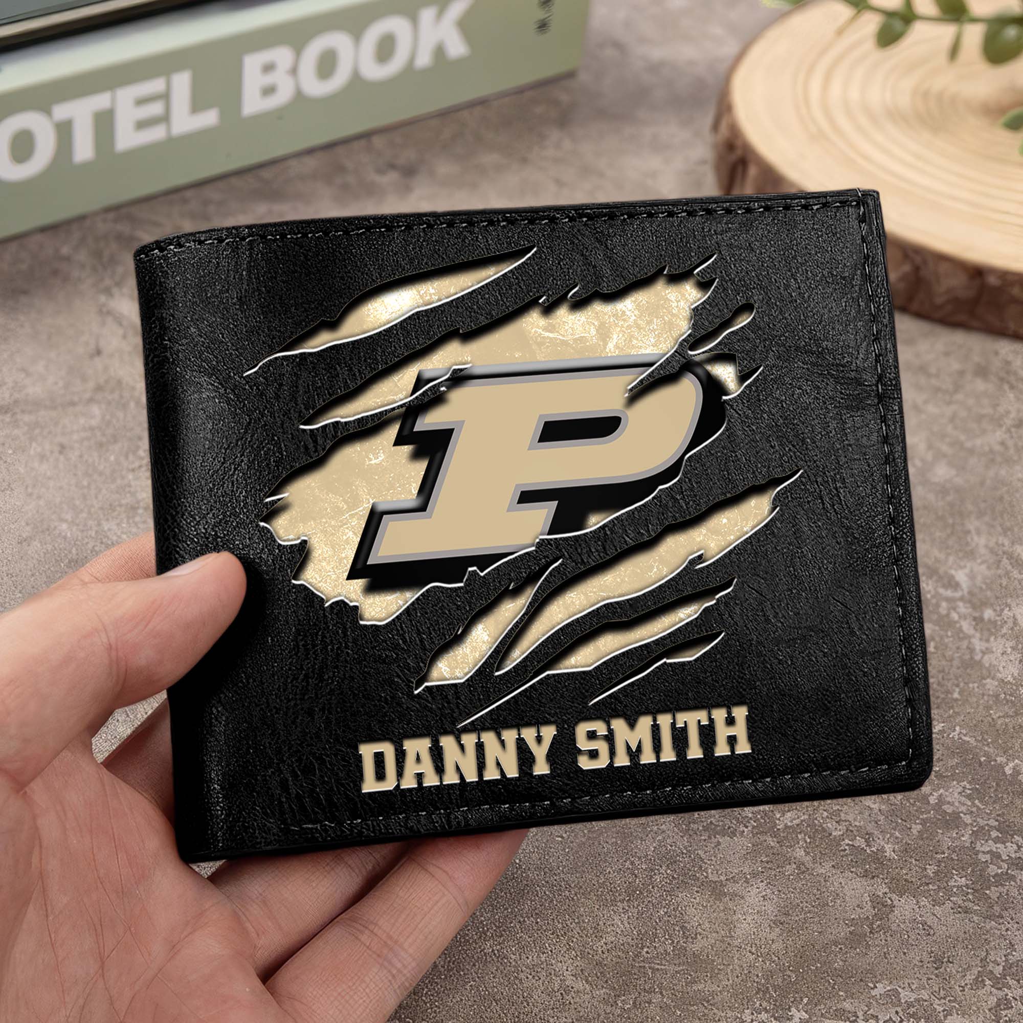 Purdue Boilermakers Men Wallet Custom Your Name, Football Team Men Wallet For Fans, Gifts For Football Lovers EHIVM-0214878