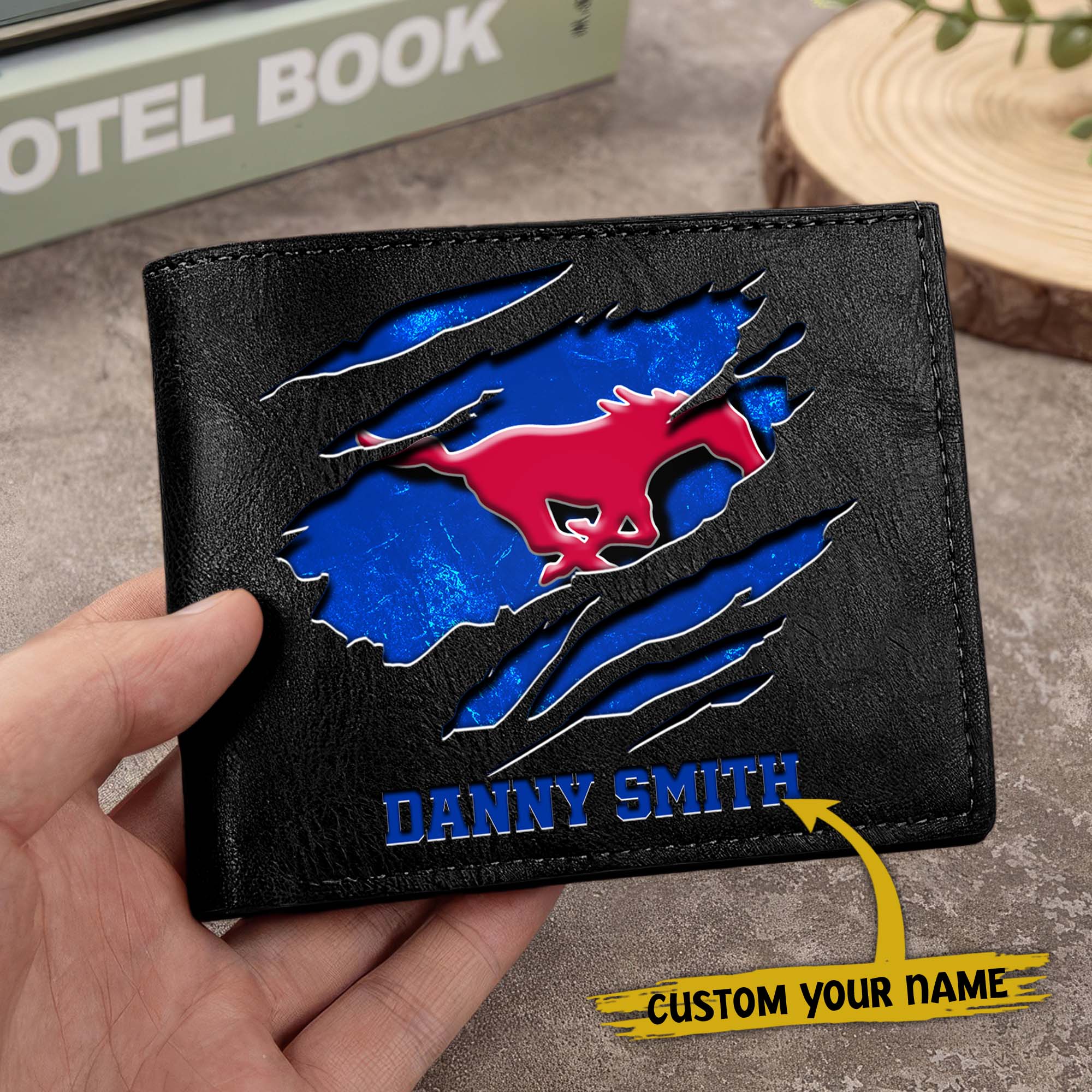 Alternative view of SMU Mustangs Men Wallet Custom Your Name, Football Team Men Wallet For Fans, Gifts For Football Lovers EHIVM-0214878