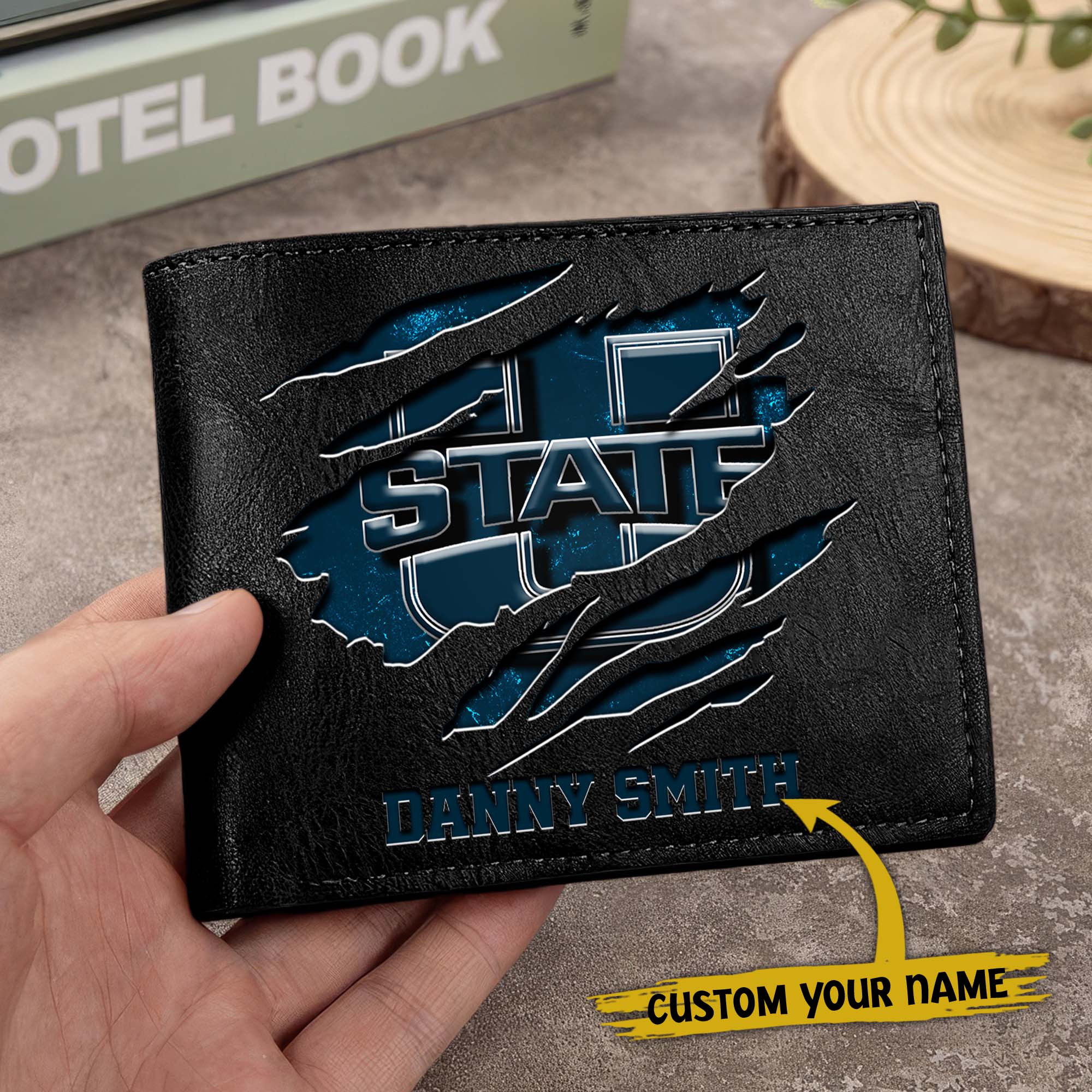 Alternative view of Utah State Aggies Men Wallet Custom Your Name, Football Team Men Wallet For Fans, Gifts For Football Lovers EHIVM-0214878