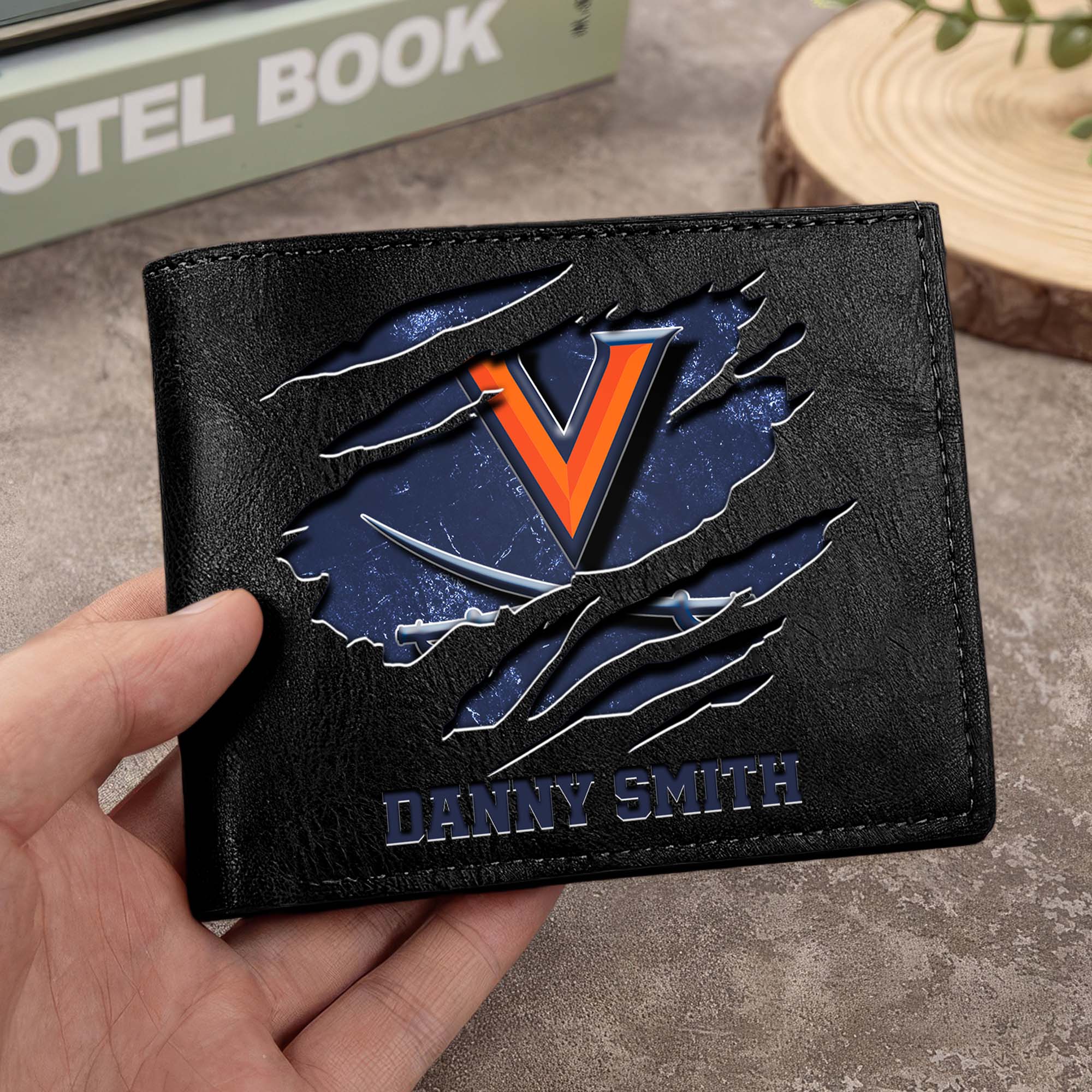 Virginia Cavaliers Men Wallet Custom Your Name, Football Team Men Wallet For Fans, Gifts For Football Lovers EHIVM-0214878