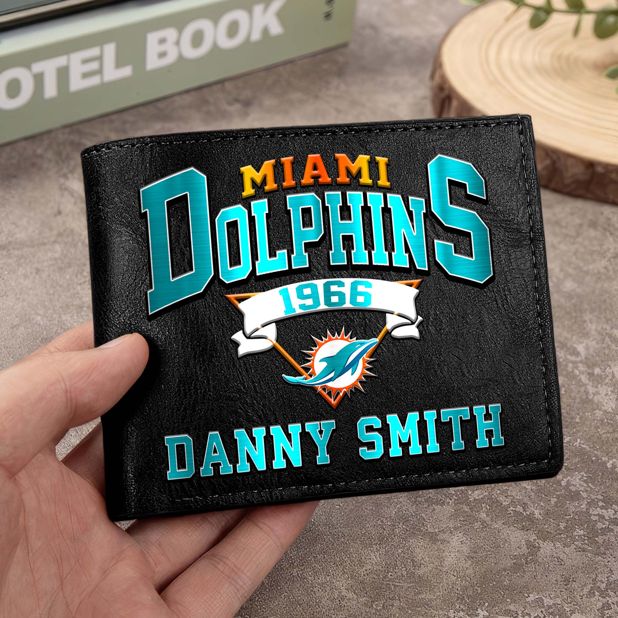 Miami Dolphins Men Wallet Custom Your Name, Football Team Men Wallet For Fans, Gifts For Football Lovers EHIVM-0114463
