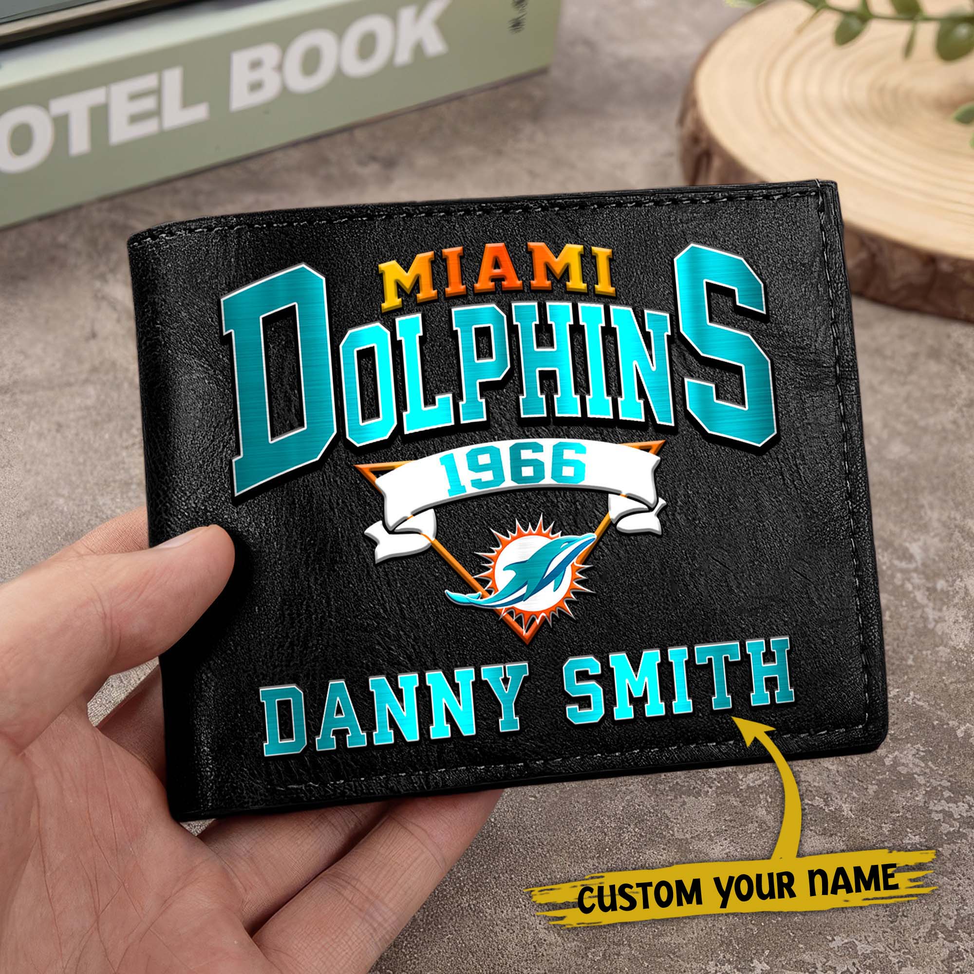 Alternative view of Miami Dolphins Men Wallet Custom Your Name, Football Team Men Wallet For Fans, Gifts For Football Lovers EHIVM-0114463