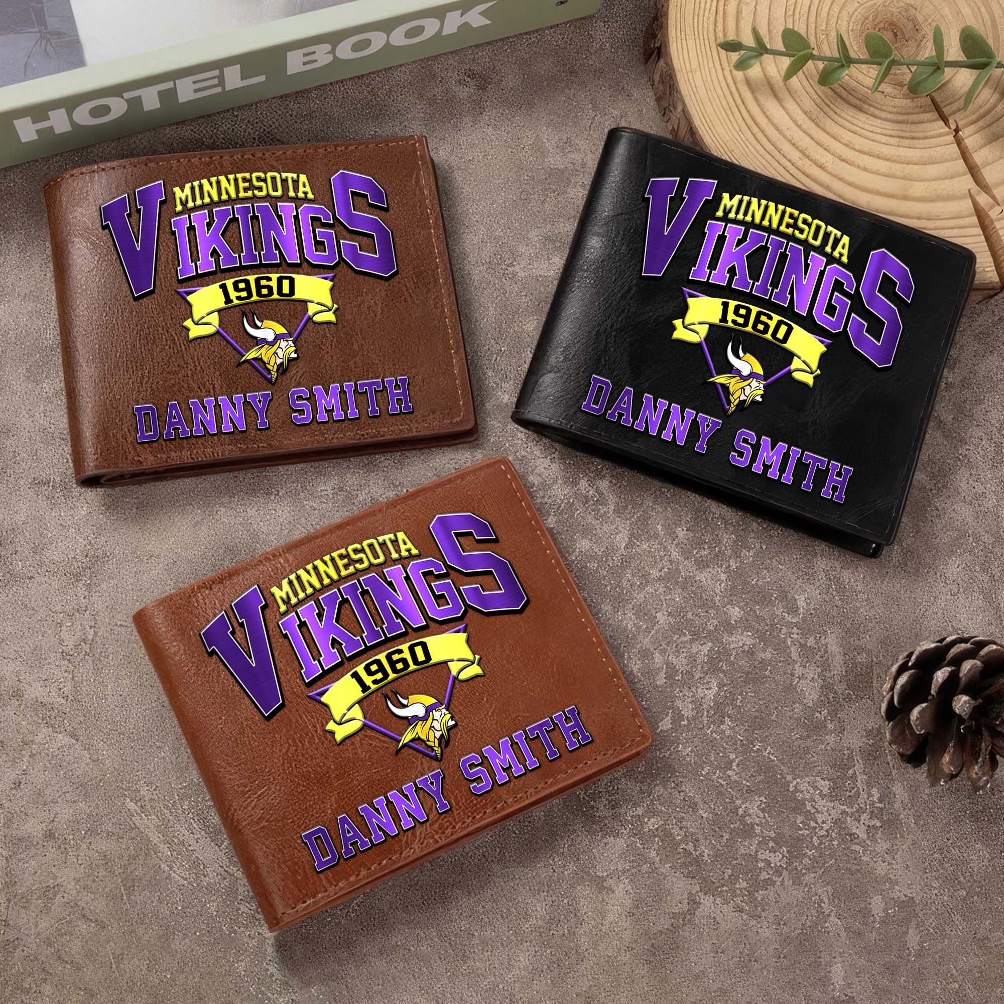 Minnesota Vikings Men Wallet Custom Your Name, Football Team Men Wallet For Fans, Gifts For Football Lovers EHIVM-0114463 - Image 3