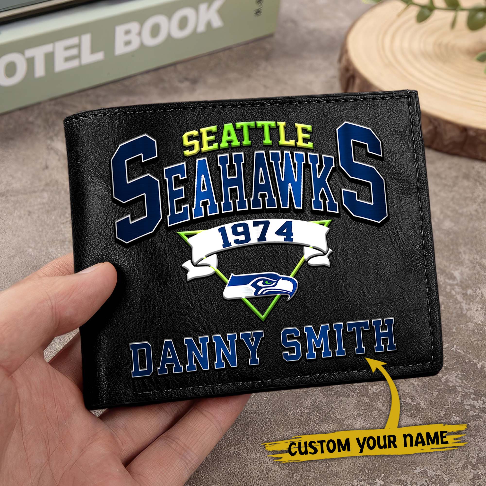 Alternative view of Seattle Seahawks Men Wallet Custom Your Name, Football Team Men Wallet For Fans, Gifts For Football Lovers EHIVM-0114463