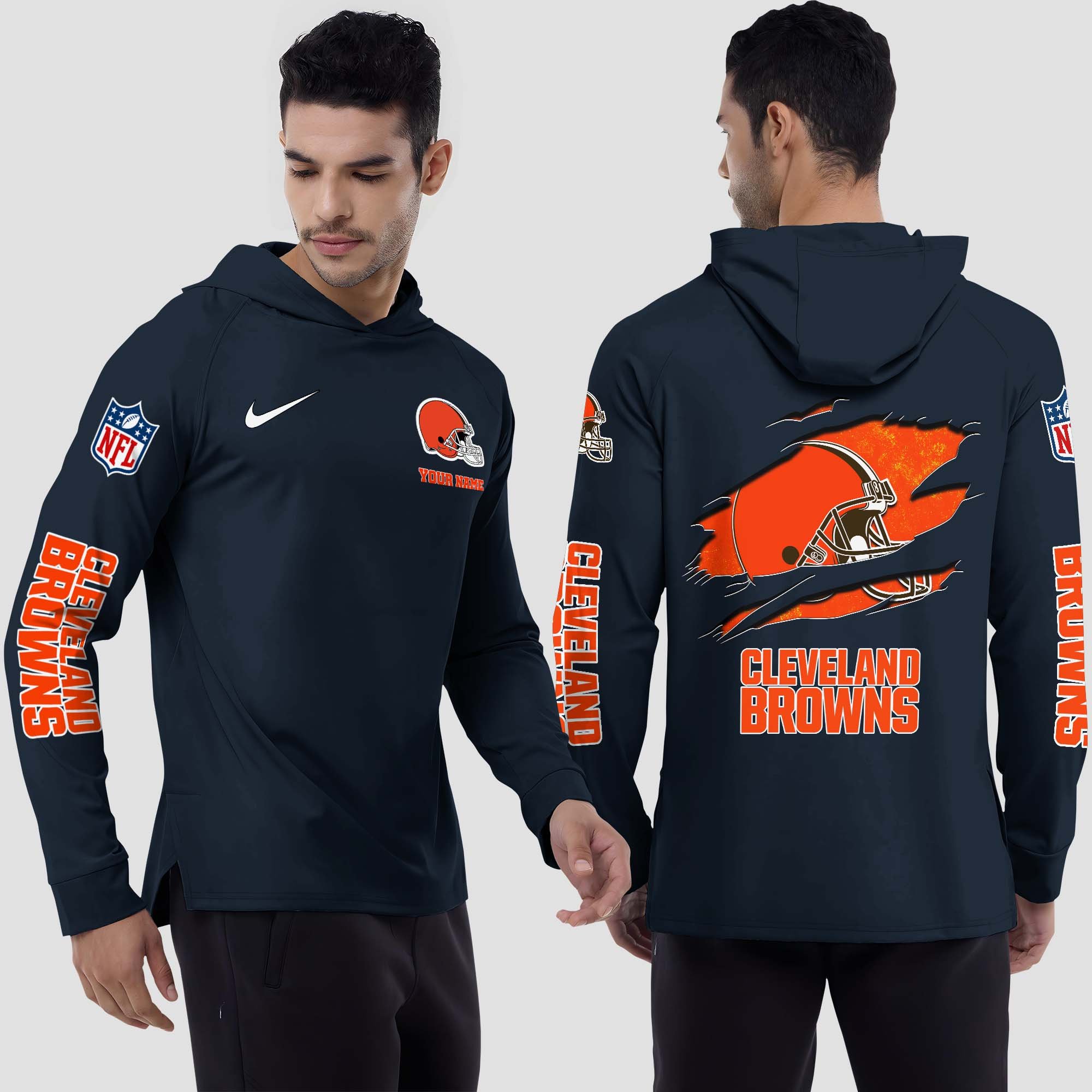 Cleveland Browns Split Hem Hoodie Custom Your Name, Sport Hoodie, Sport Gifts For Fan EHIVM-0211787