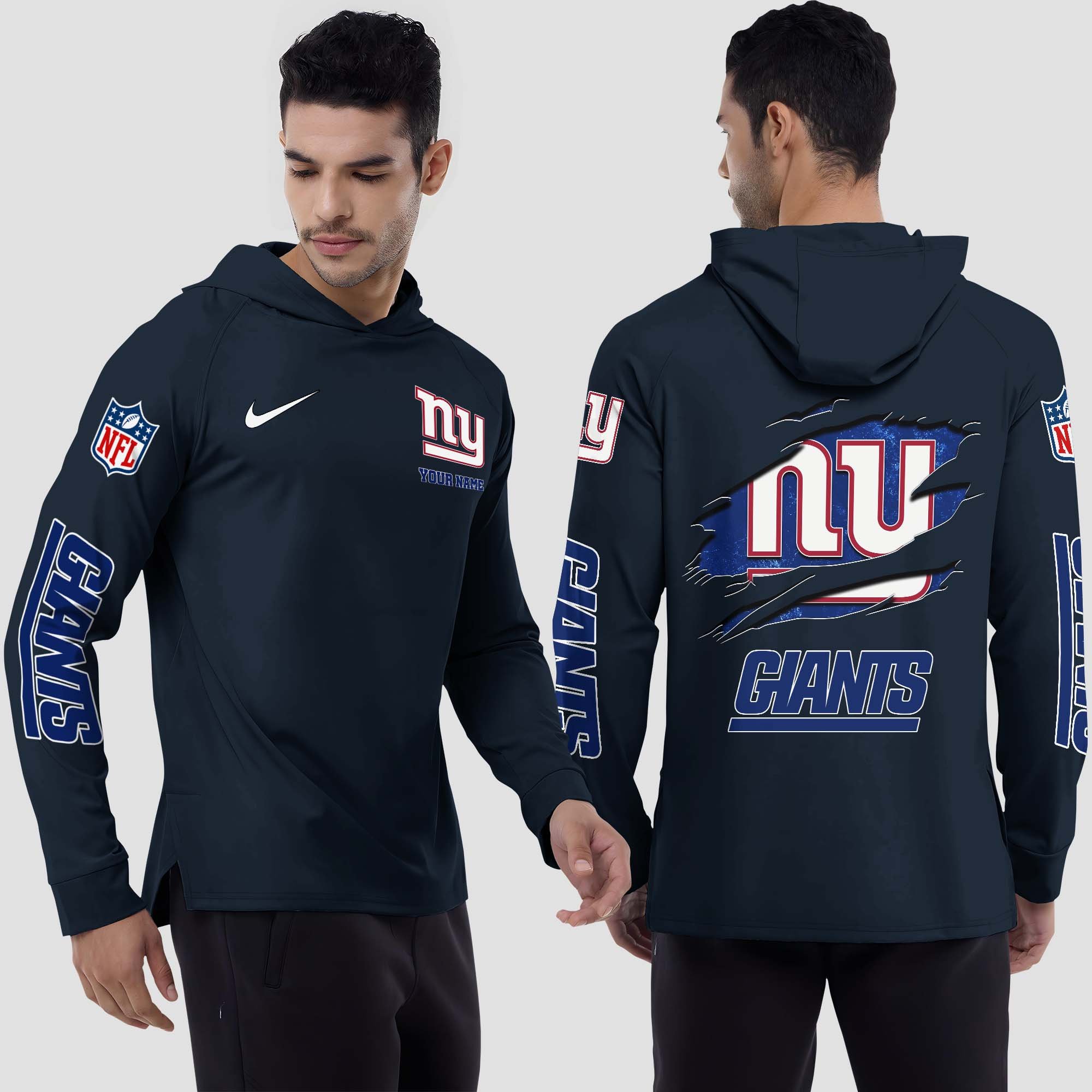 New York Giants Split Hem Hoodie Custom Your Name, Sport Hoodie, Sport Gifts For Fan EHIVM-0211787