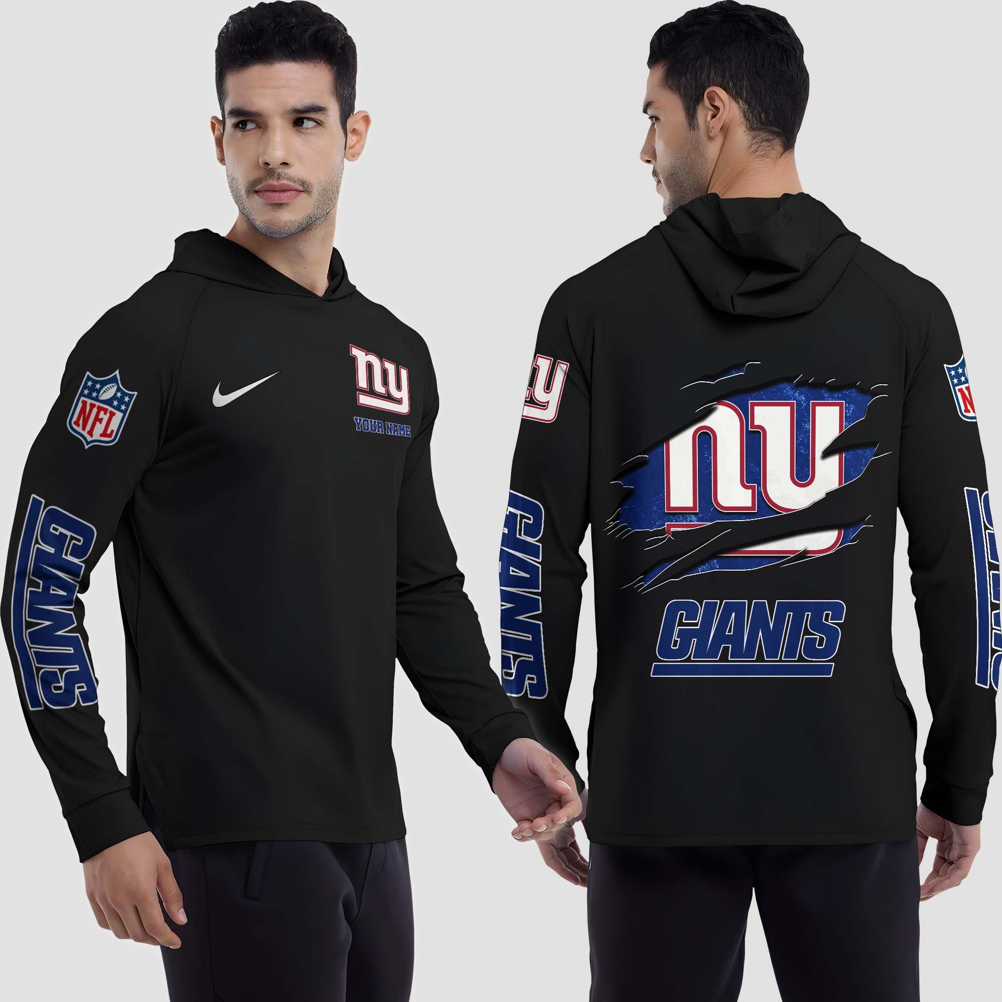 Alternative view of New York Giants Split Hem Hoodie Custom Your Name, Sport Hoodie, Sport Gifts For Fan EHIVM-0211787