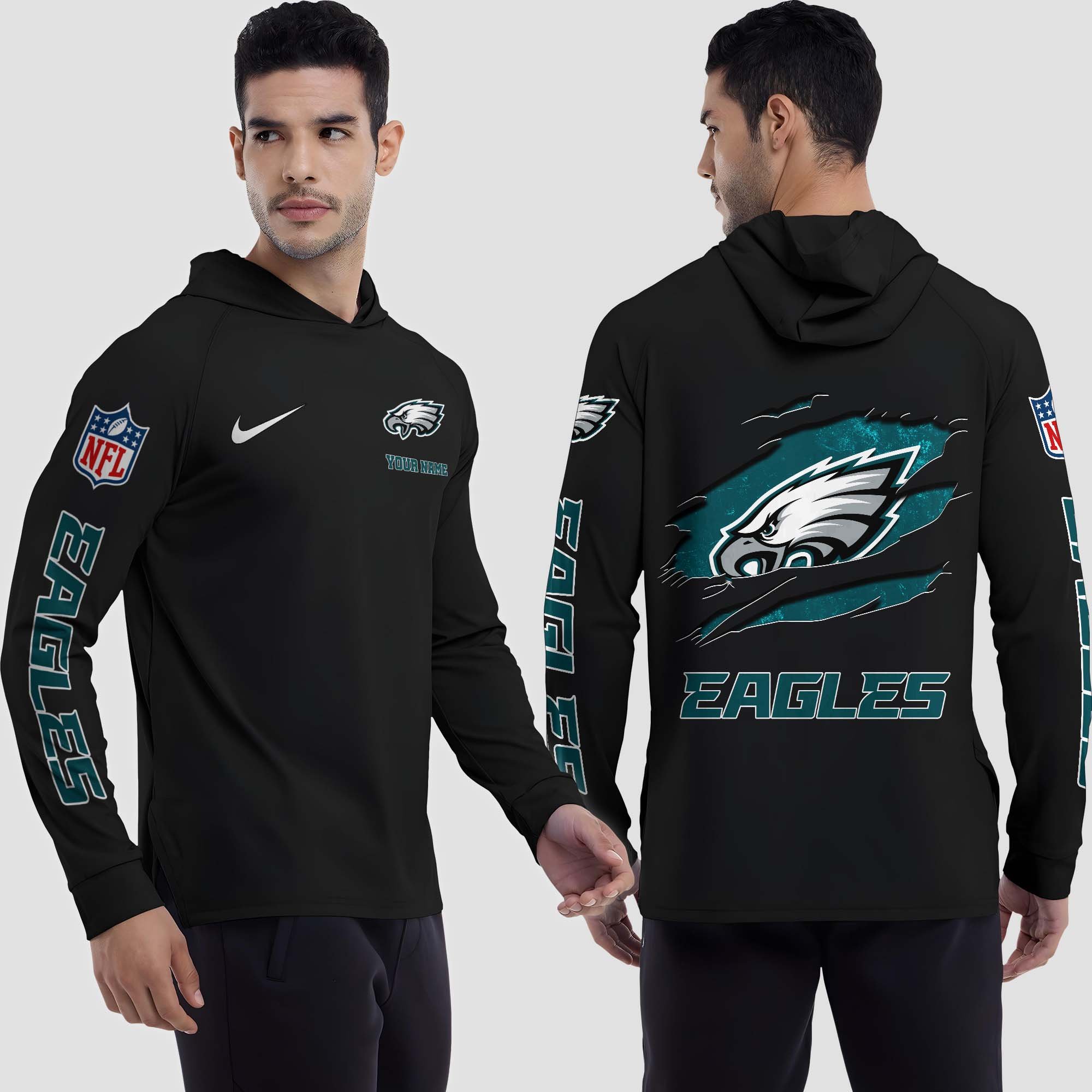 Alternative view of Philadelphia Eagles Split Hem Hoodie Custom Your Name, Sport Hoodie, Sport Gifts For Fan EHIVM-0211787