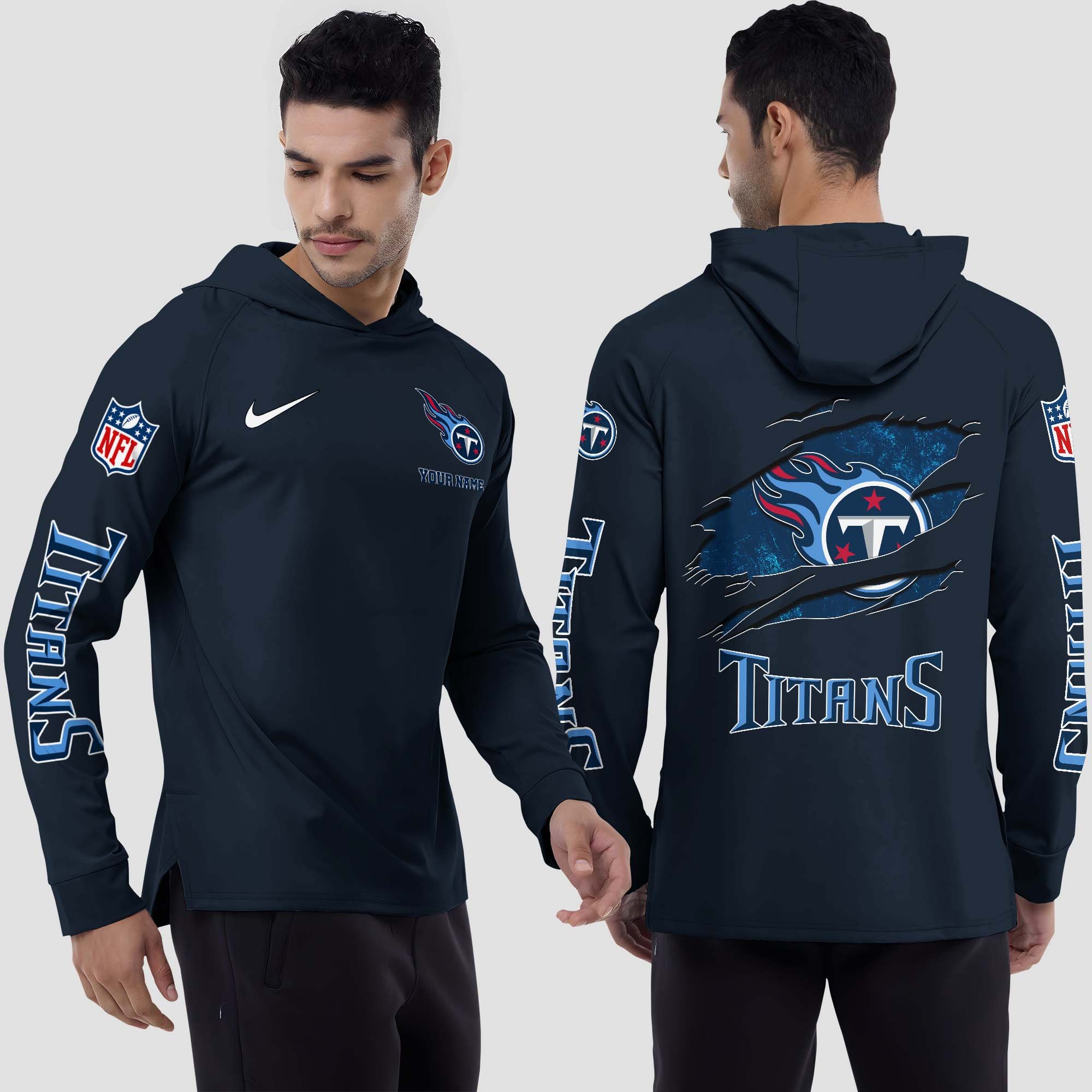 Tennessee Titans Split Hem Hoodie Custom Your Name, Sport Hoodie, Sport Gifts For Fan EHIVM-0211787