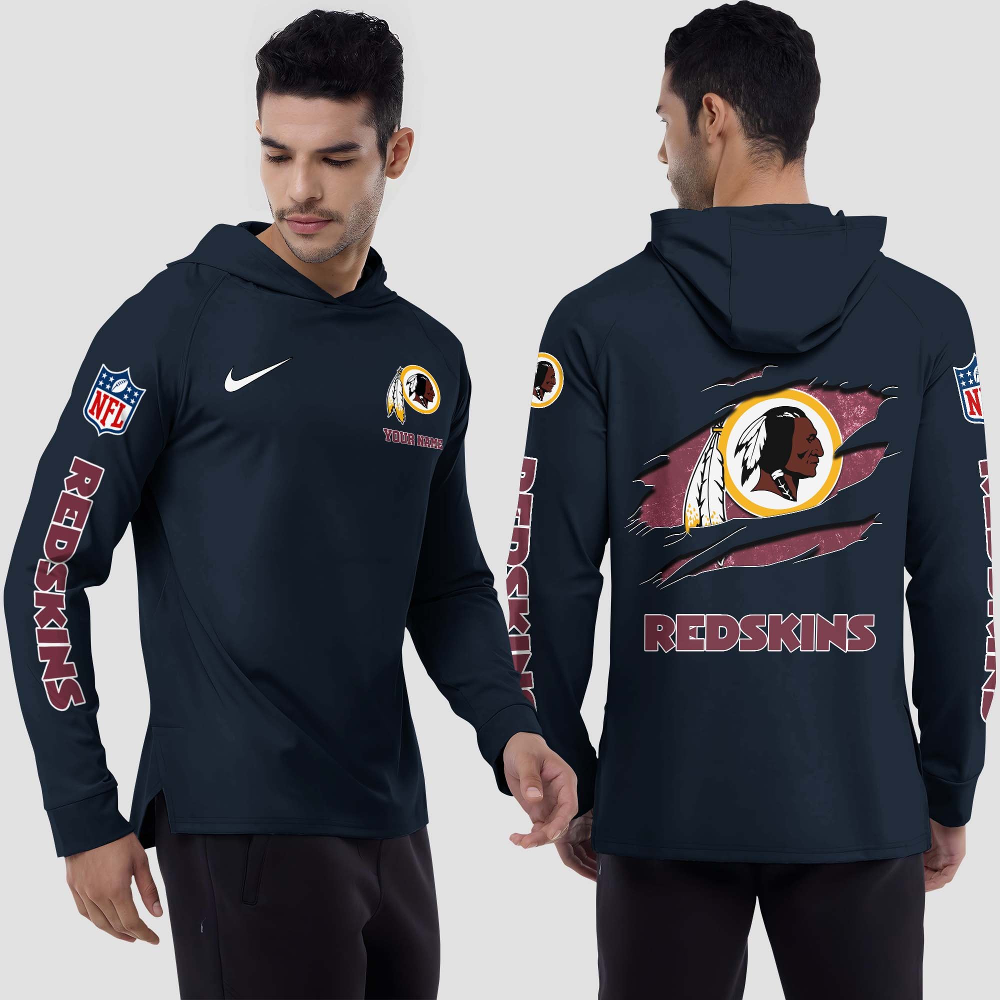 Washington Redskins Split Hem Hoodie Custom Your Name, Sport Hoodie, Sport Gifts For Fan EHIVM-0211787