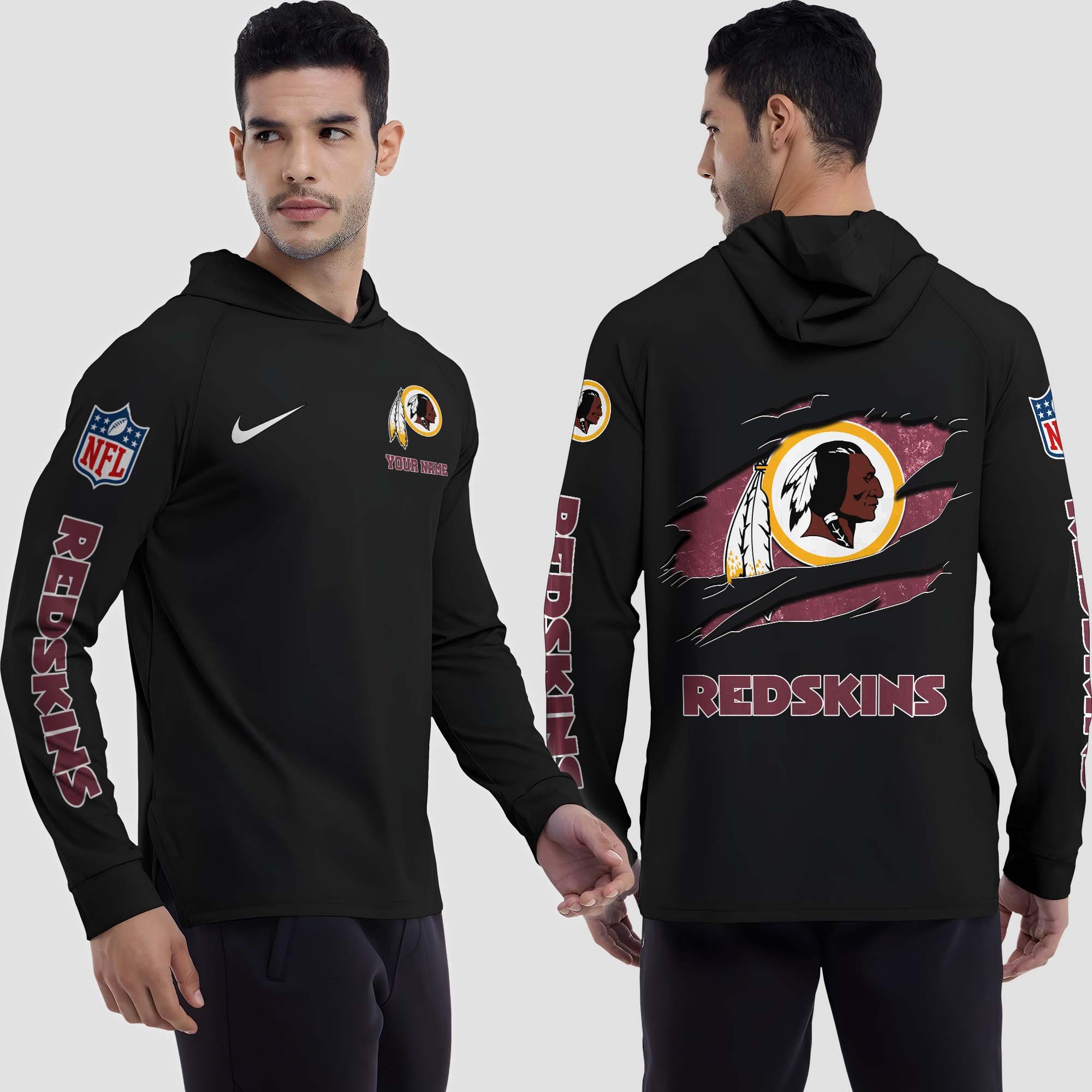 Alternative view of Washington Redskins Split Hem Hoodie Custom Your Name, Sport Hoodie, Sport Gifts For Fan EHIVM-0211787