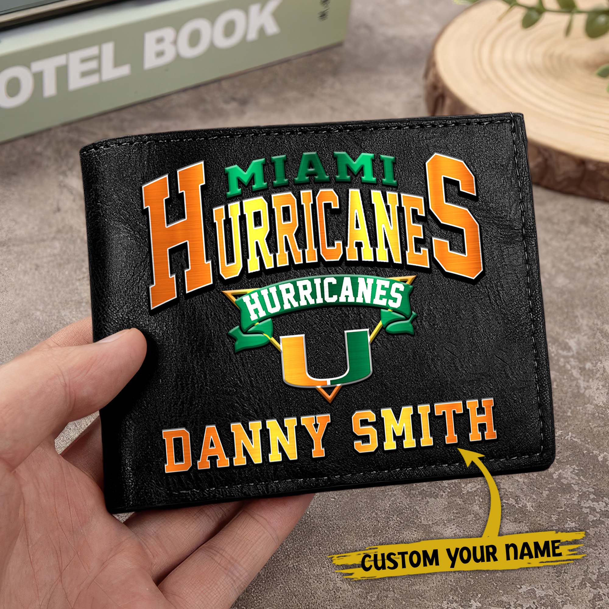 Alternative view of Miami Hurricanes Men Wallet Custom Your Name, Football Team Men Wallet For Fans, Gifts For Football Lovers EHIVM-02261050