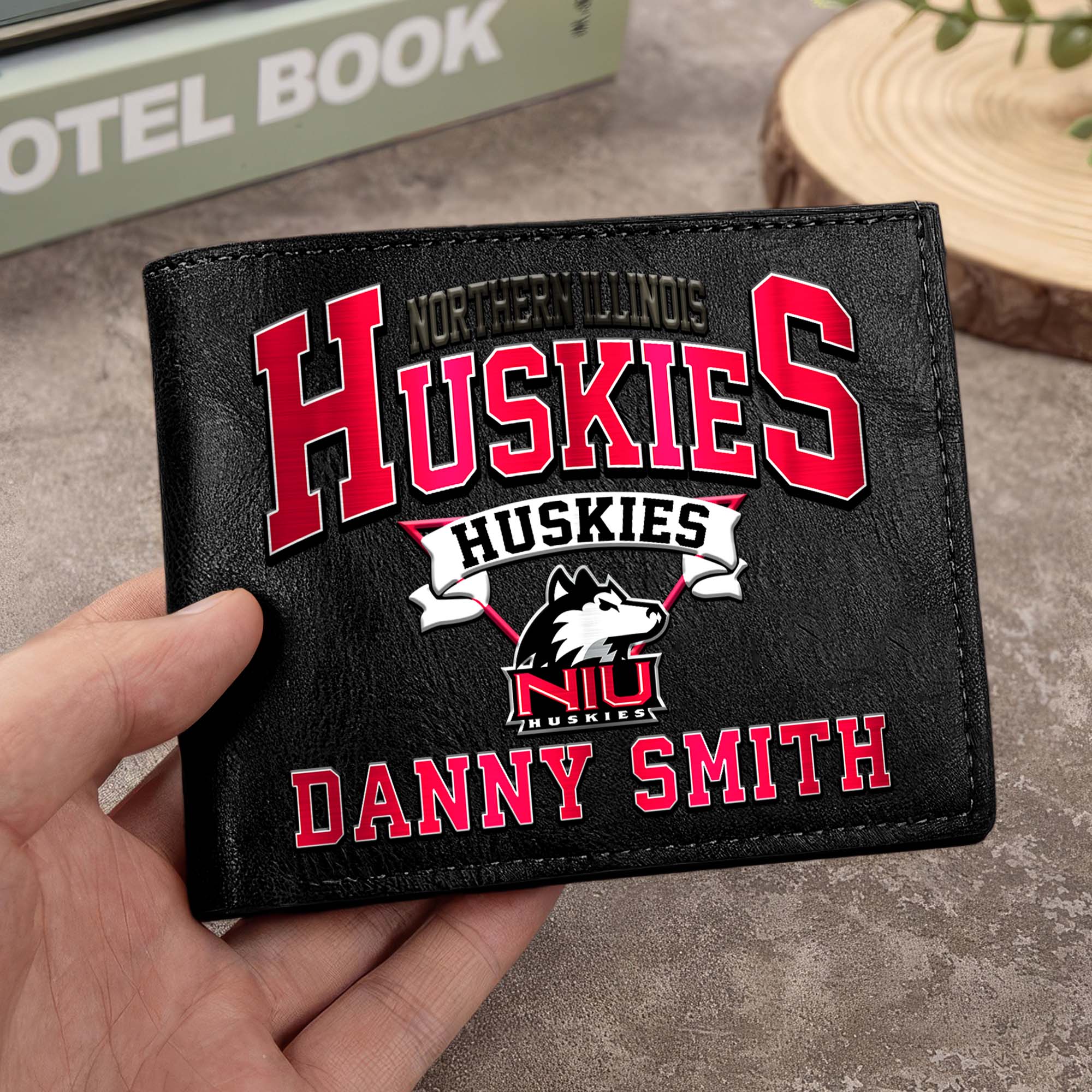 Northern Illinois Huskies Men Wallet Custom Your Name, Football Team Men Wallet For Fans, Gifts For Football Lovers EHIVM-02261050