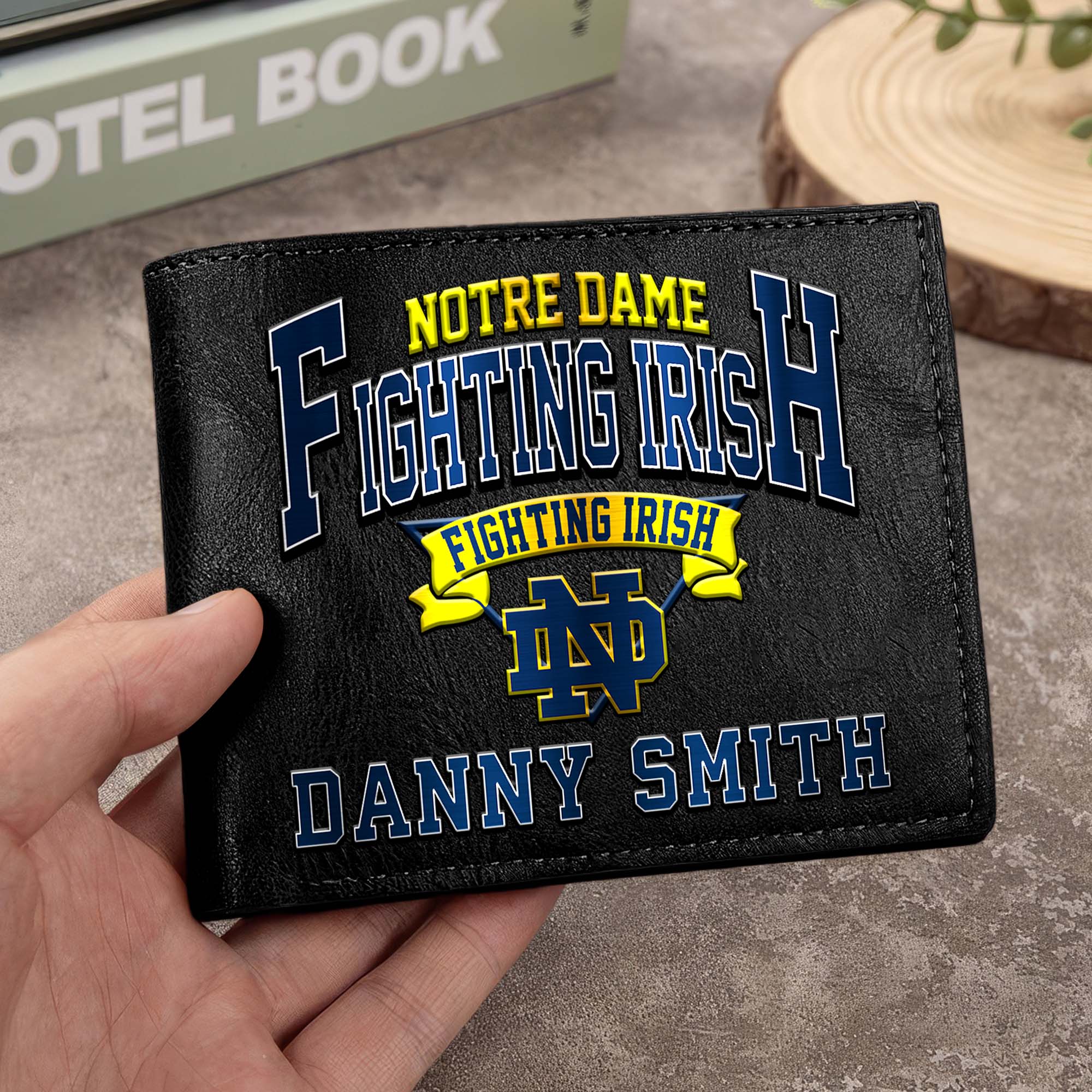 Notre Dame Fighting Irish Men Wallet Custom Your Name, Football Team Men Wallet For Fans, Gifts For Football Lovers EHIVM-02261050
