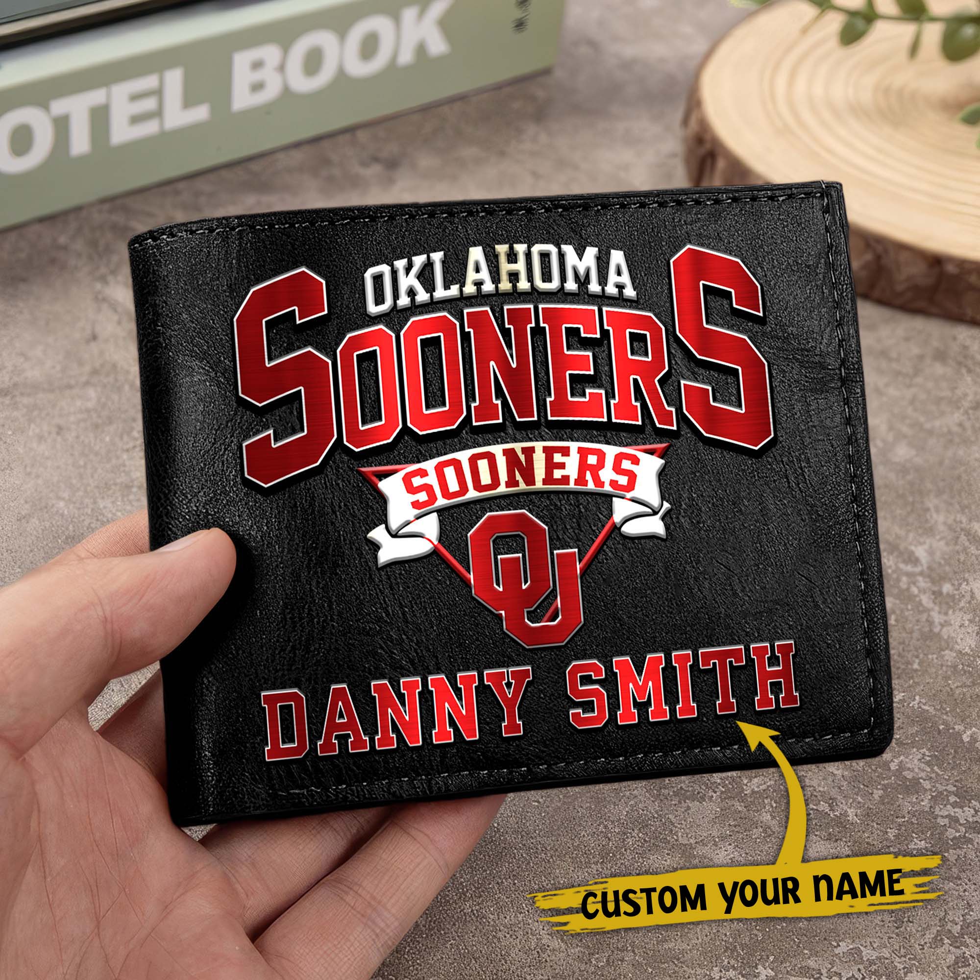 Alternative view of Oklahoma Sooners Men Wallet Custom Your Name, Football Team Men Wallet For Fans, Gifts For Football Lovers EHIVM-02261050