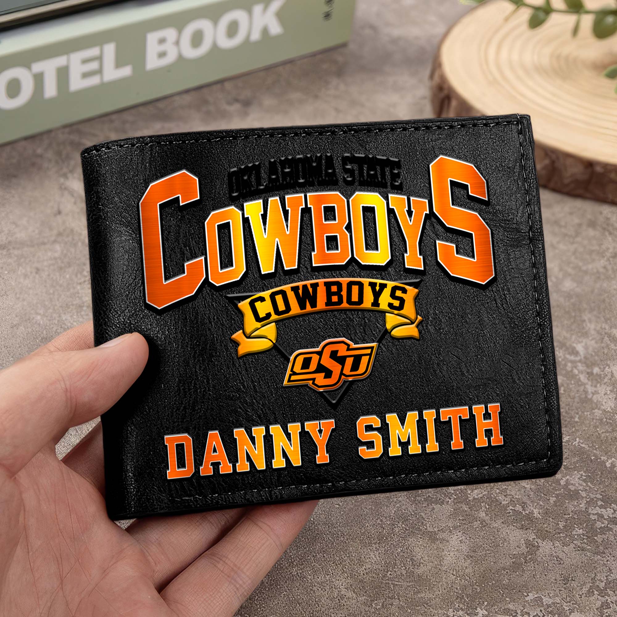 Oklahoma State Cowboys Men Wallet Custom Your Name, Football Team Men Wallet For Fans, Gifts For Football Lovers EHIVM-02261050