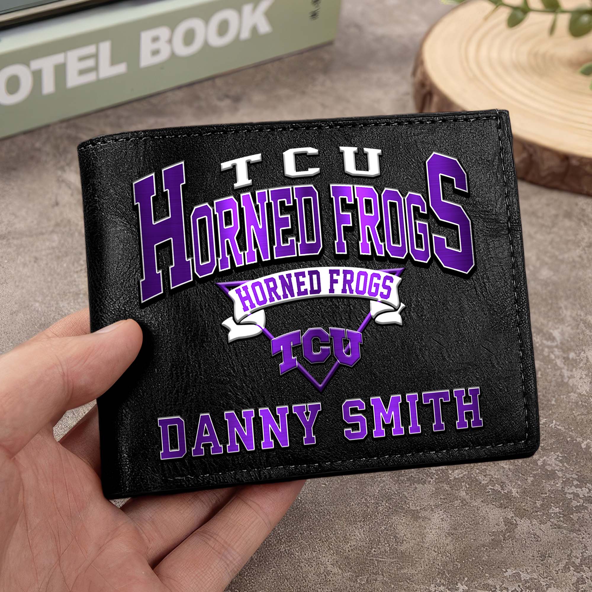 TCU Horned Frogs Men Wallet Custom Your Name, Football Team Men Wallet For Fans, Gifts For Football Lovers EHIVM-02261050