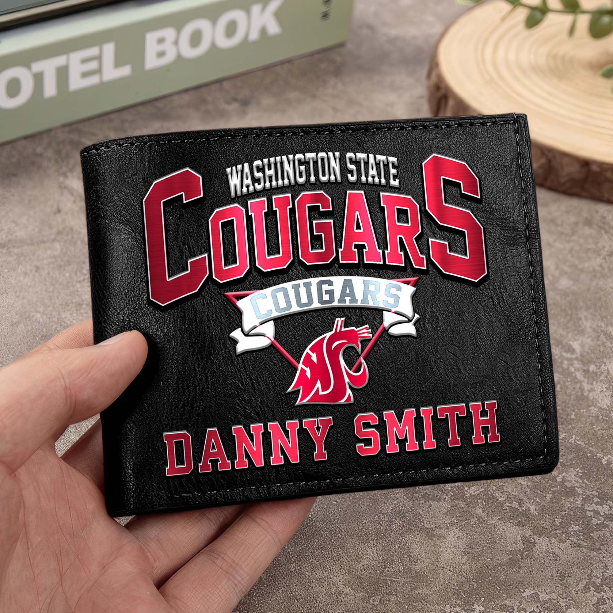 Washington State Cougars Men Wallet Custom Your Name, Football Team Men Wallet For Fans, Gifts For Football Lovers EHIVM-02261050
